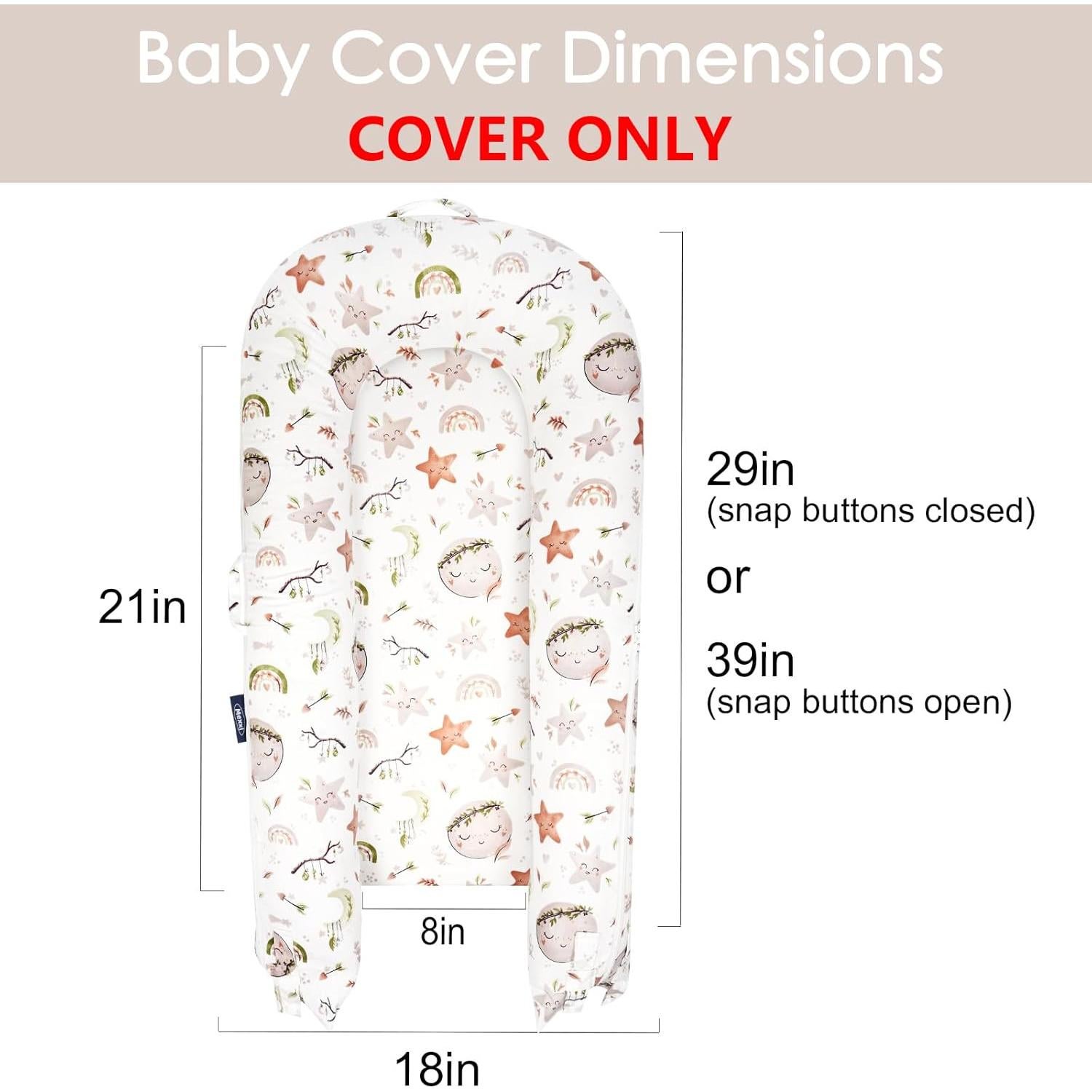 Cubierta de Reemplazo Mexxi para Nido de Bebé Hipoalergénica Estrellas y Luna