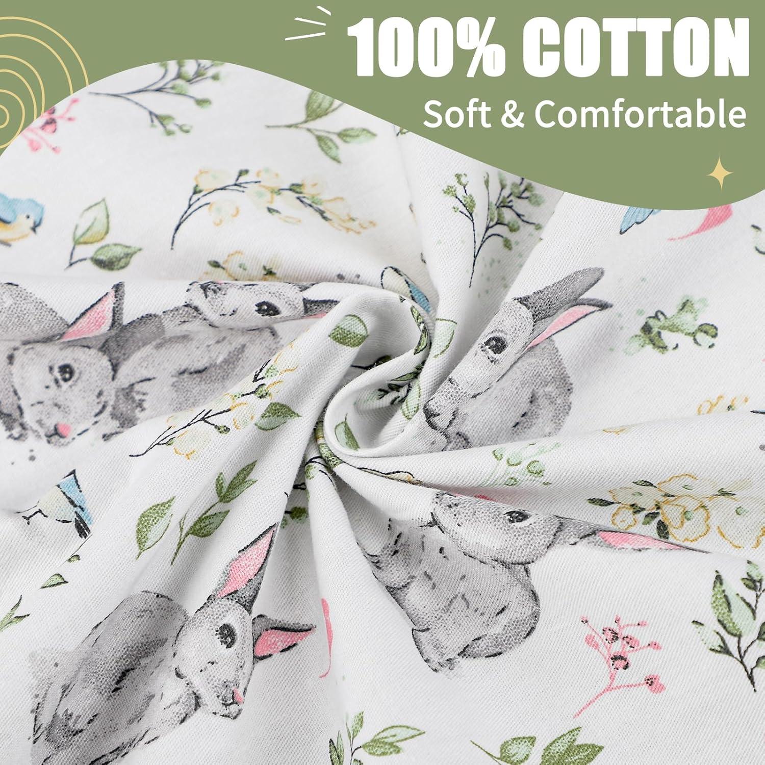 Funda Reversible para Lounger de Bebé Algodón Conejo Verde