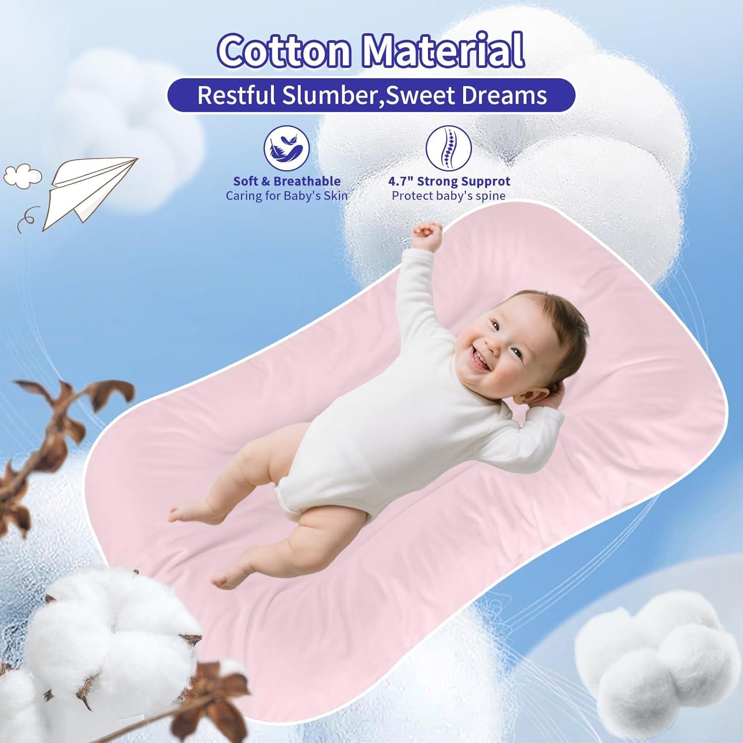 Alfombra de Juego para Bebés Vicorise 100% Algodón Rosa 0-24 Meses