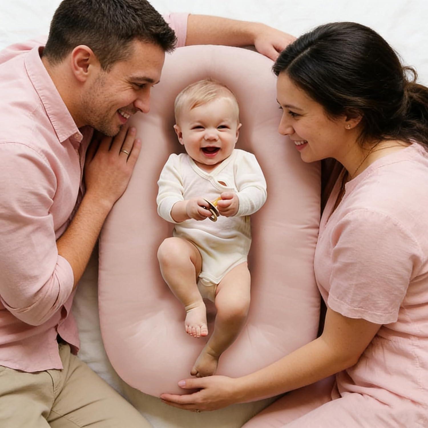Alfombra de Juego para Bebés Vicorise 100% Algodón Rosa 0-24 Meses