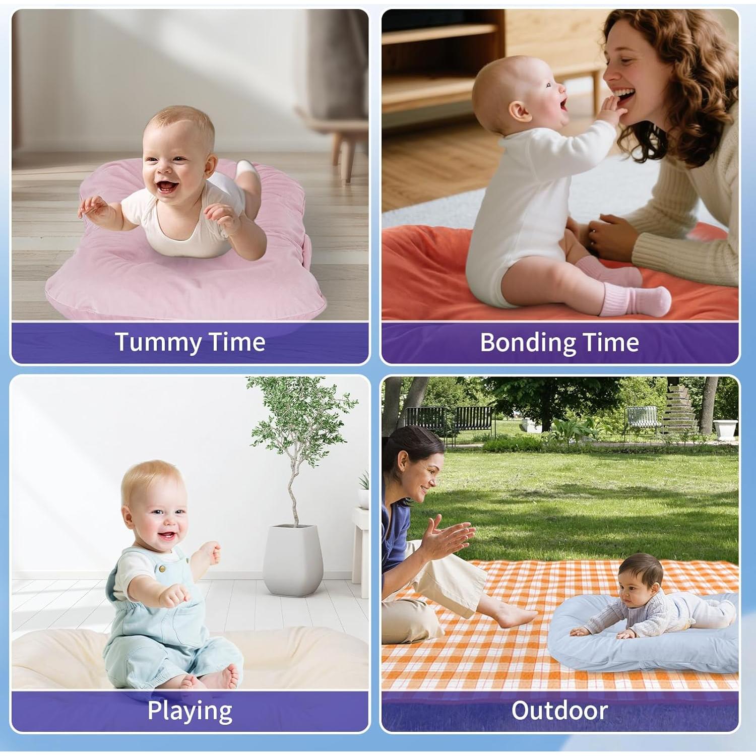 Alfombra de Juego para Bebés Vicorise 100% Algodón Rosa 0-24 Meses