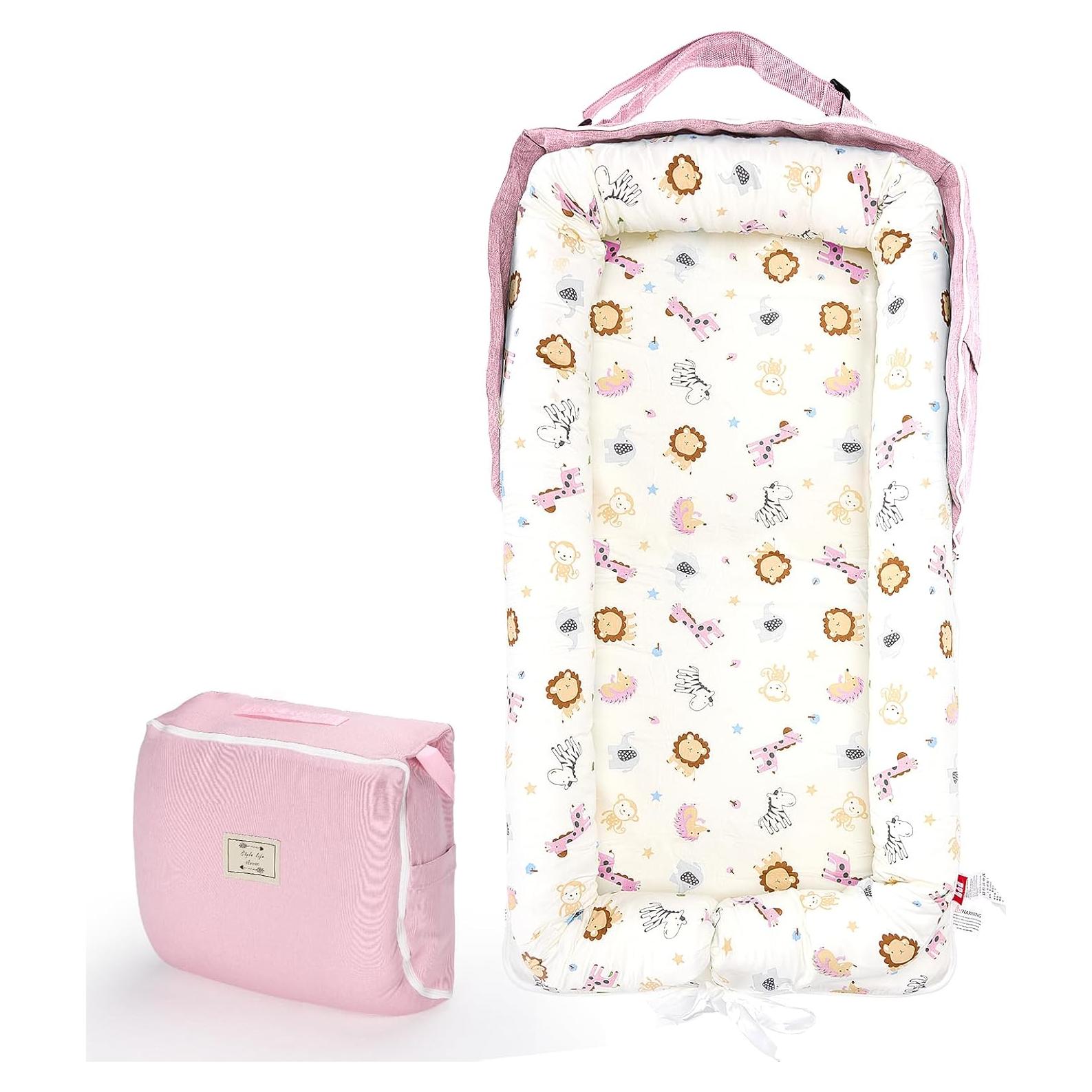 Cojín para Bebés Vervebaby Mundo Animal Rosa 75x45 cm