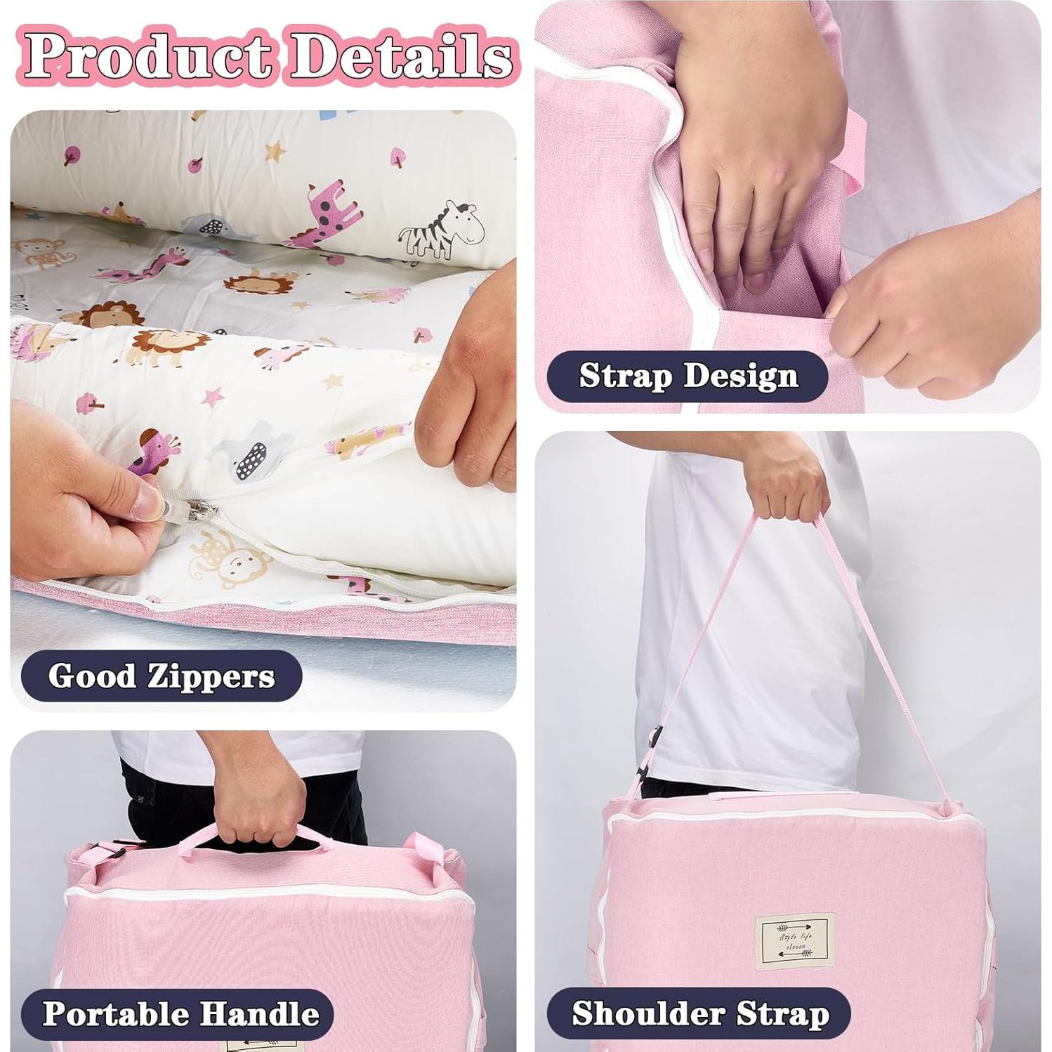 Cojín para Bebés Vervebaby Mundo Animal Rosa 75x45 cm