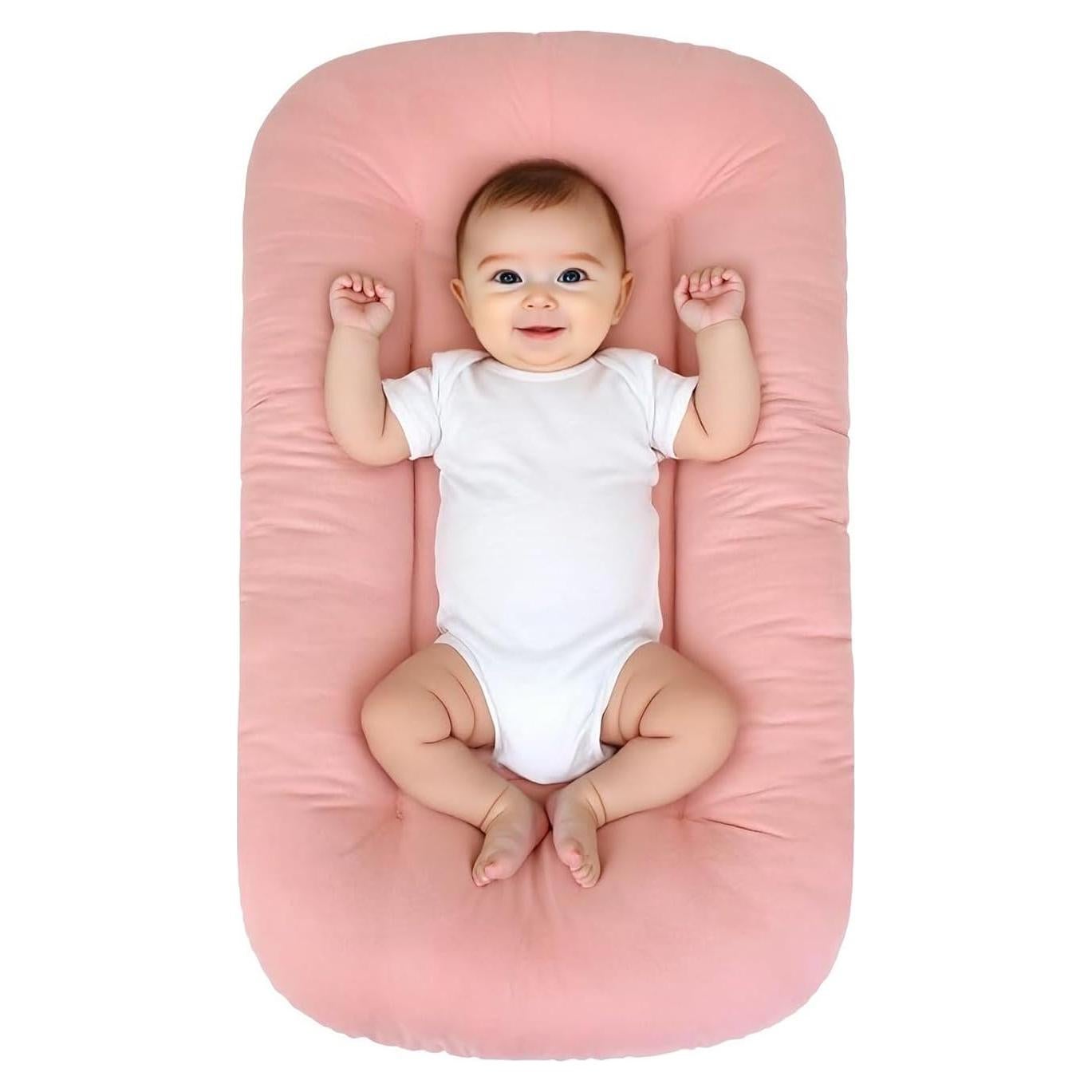 Cojín Orgánico para Bebés 0-24 Meses Algodón Suave Rosa
