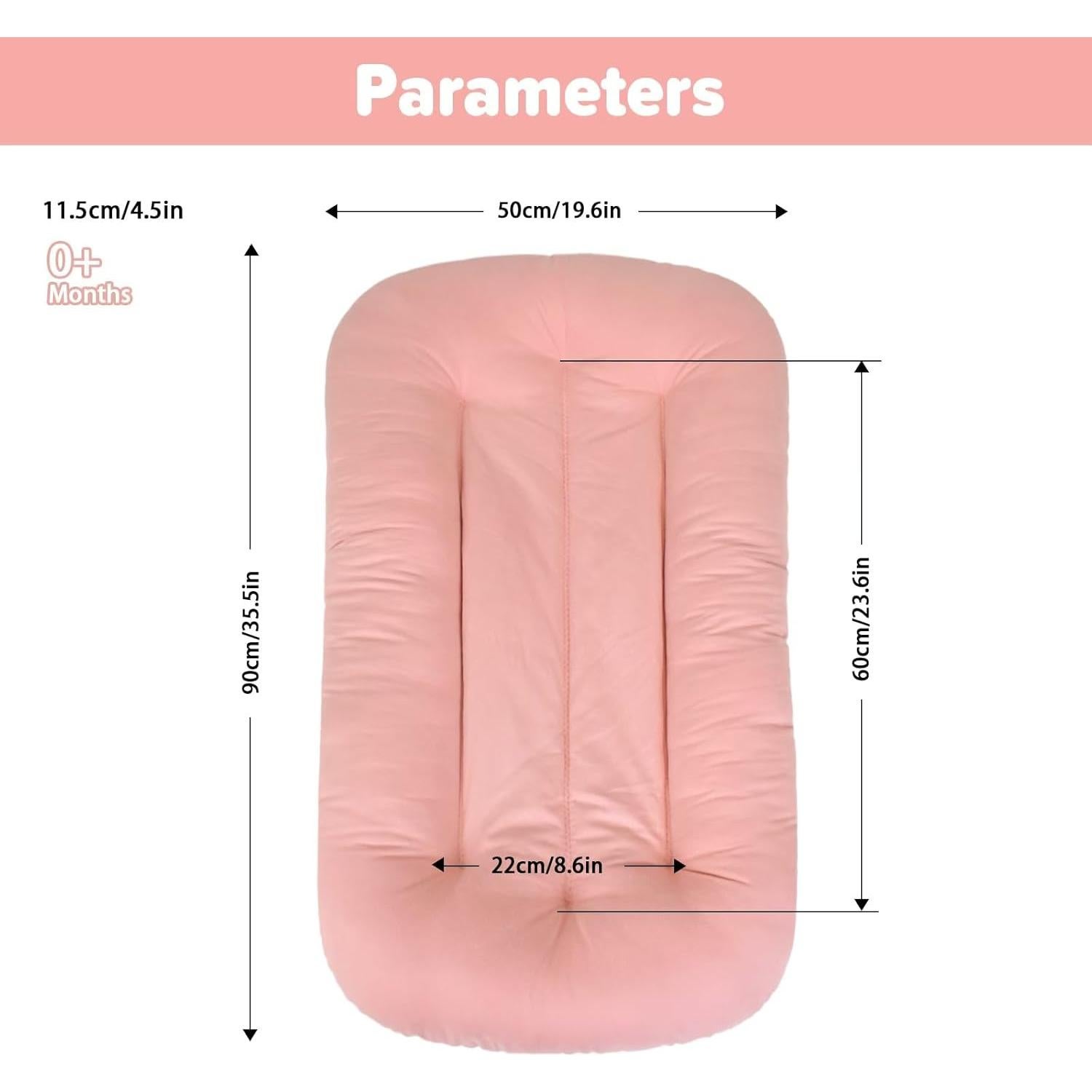 Cojín Orgánico para Bebés 0-24 Meses Algodón Suave Rosa