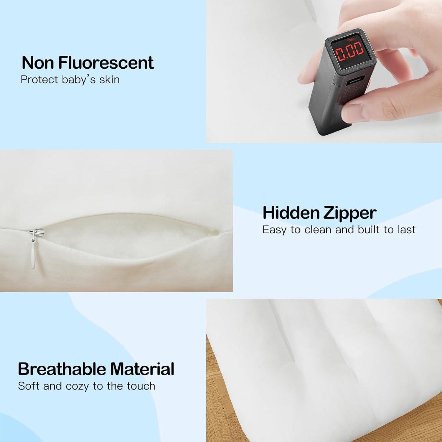 Cojín para Bebés 0-18 Meses Algodón Orgánico Blanco