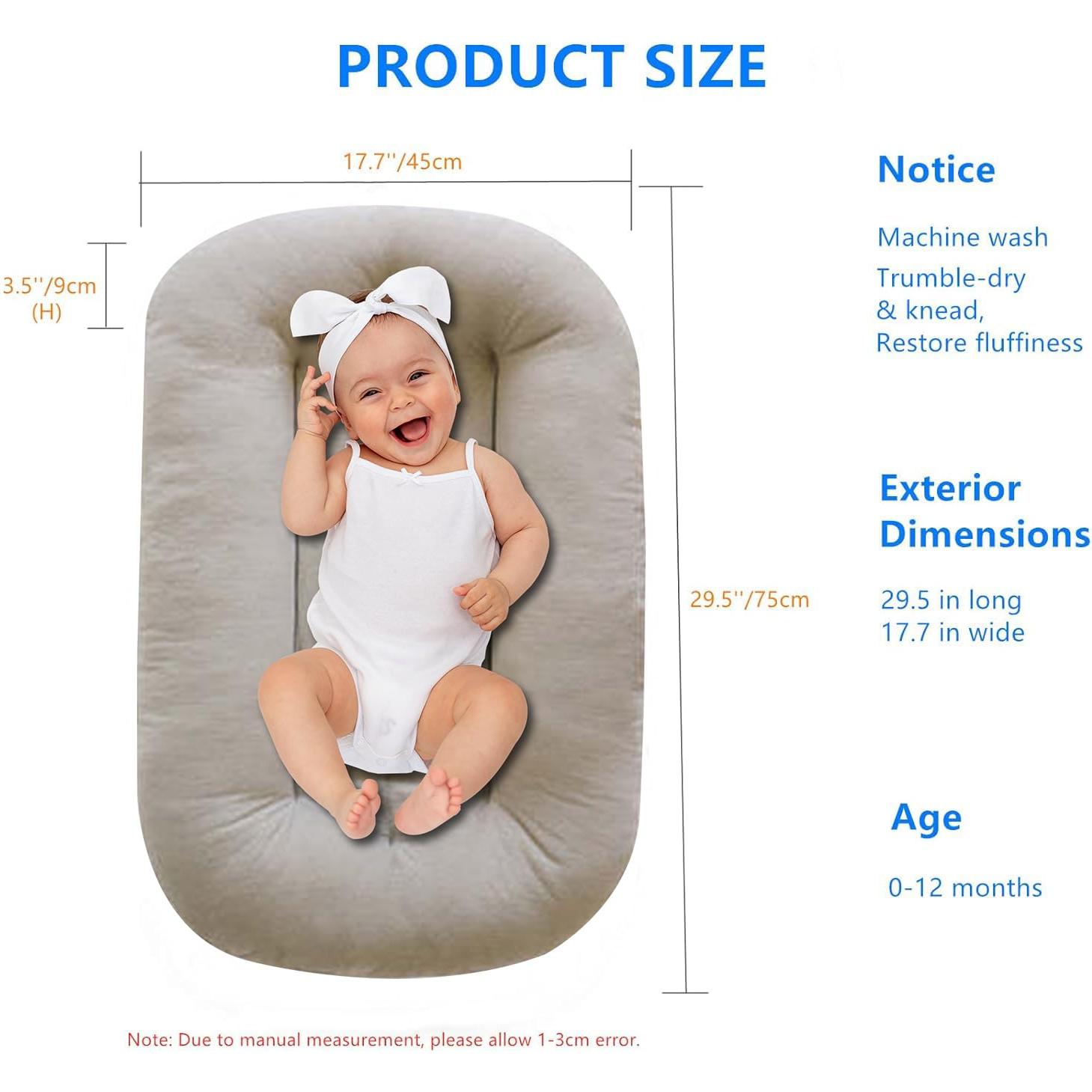 Lounger para Bebés Lucakuins Algodón Orgánico 0-12 Meses