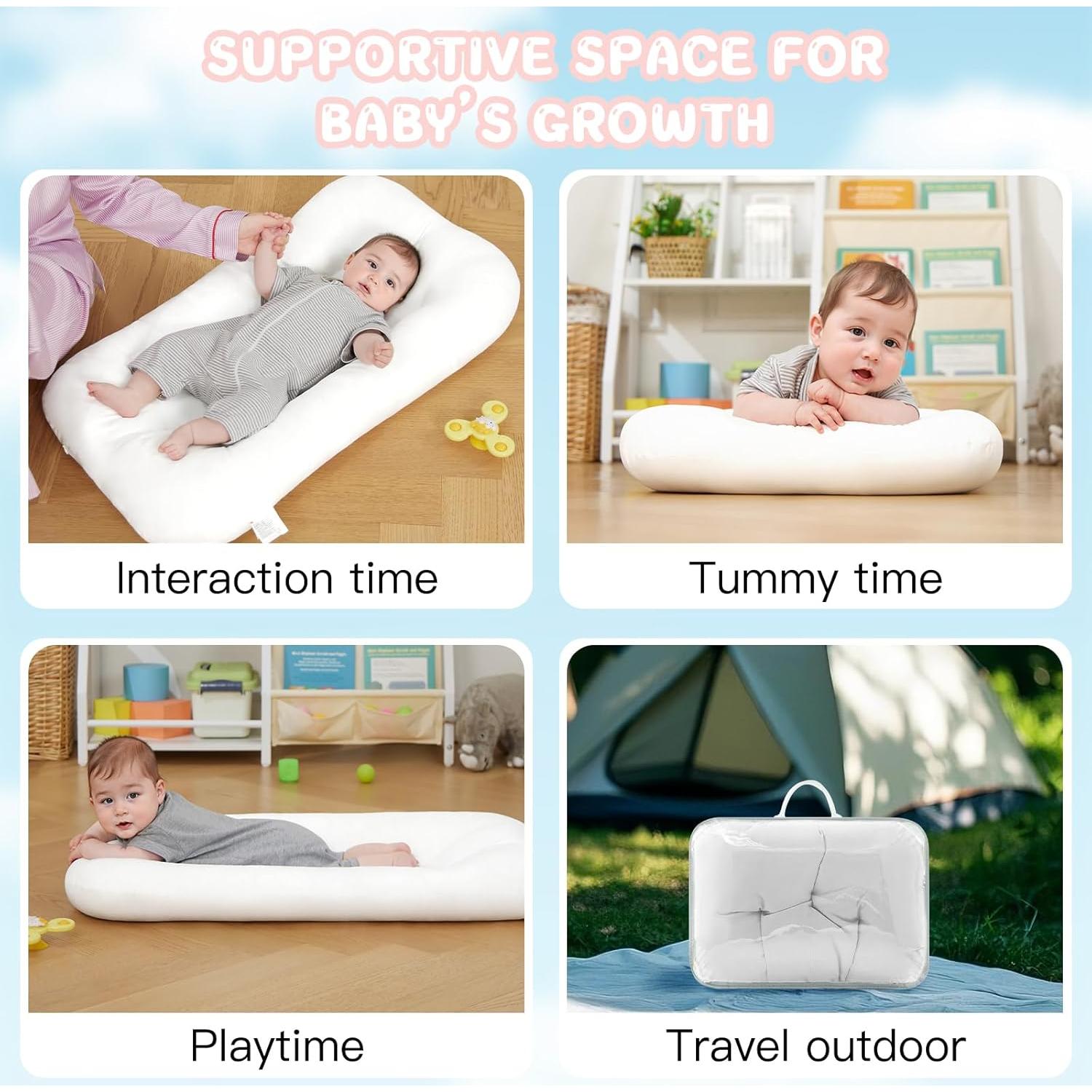 Cojín para Bebés de Algodón Orgánico Blanco - 0 a 18 Meses