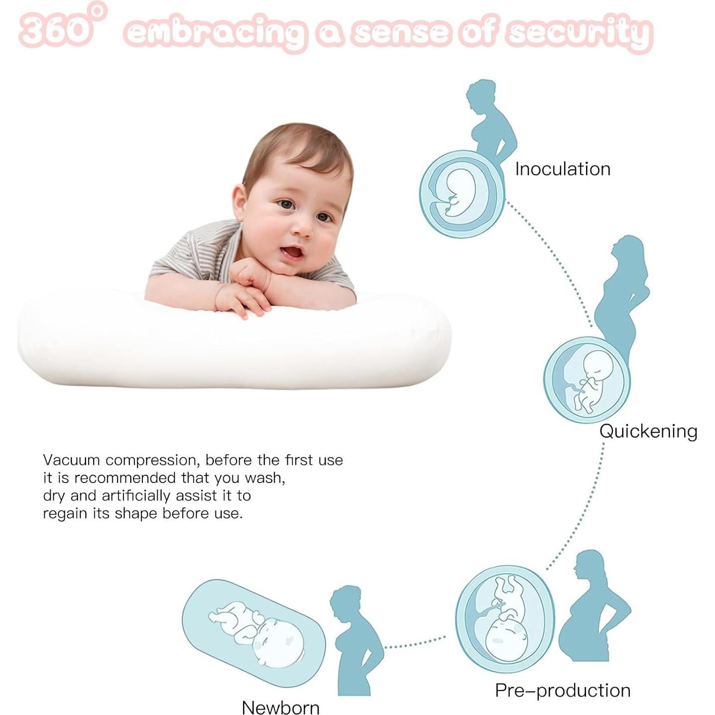 Cojín para Bebés de Algodón Orgánico Blanco - 0 a 18 Meses