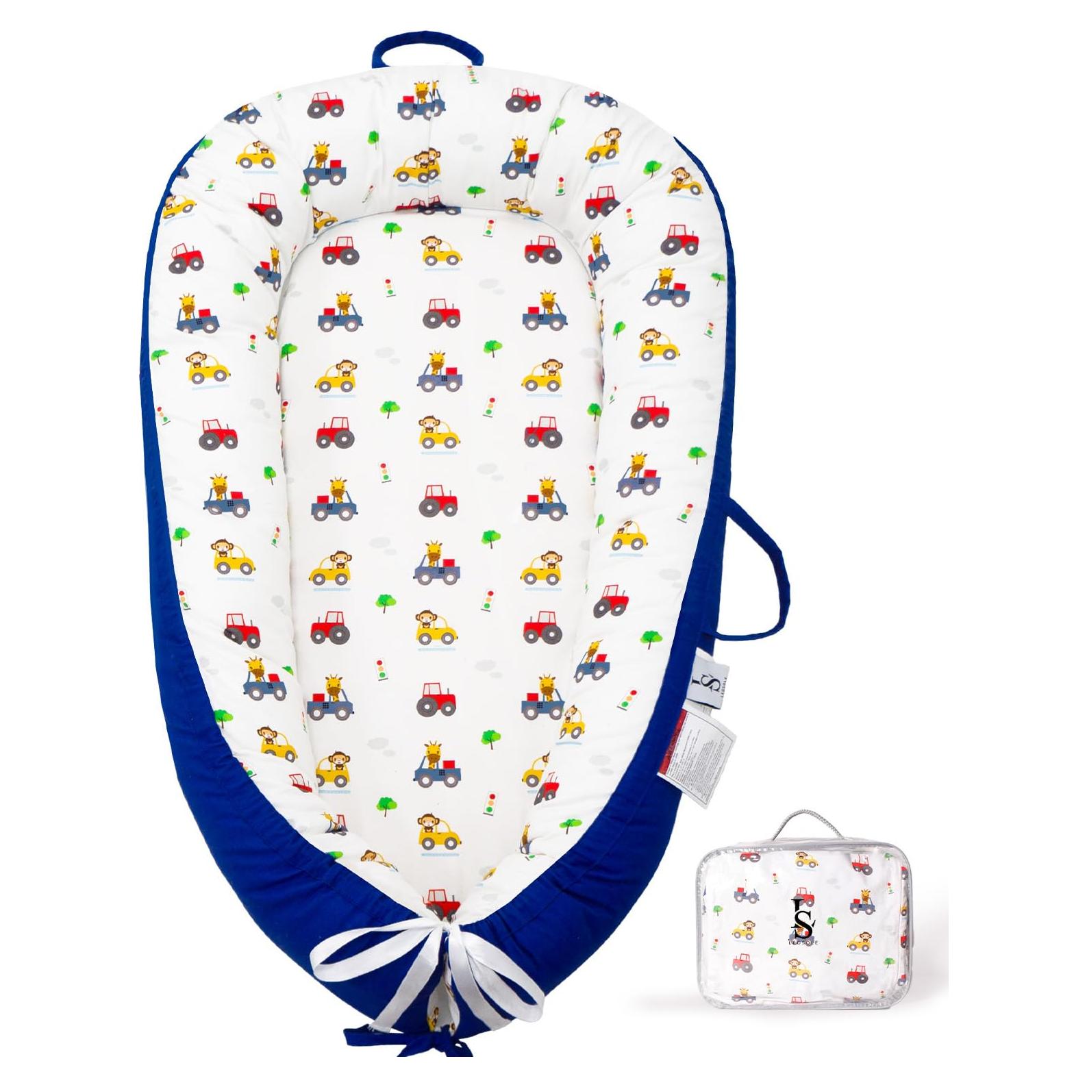 Cuna para Bebés Reversible Algodón Suave 0-24 Meses