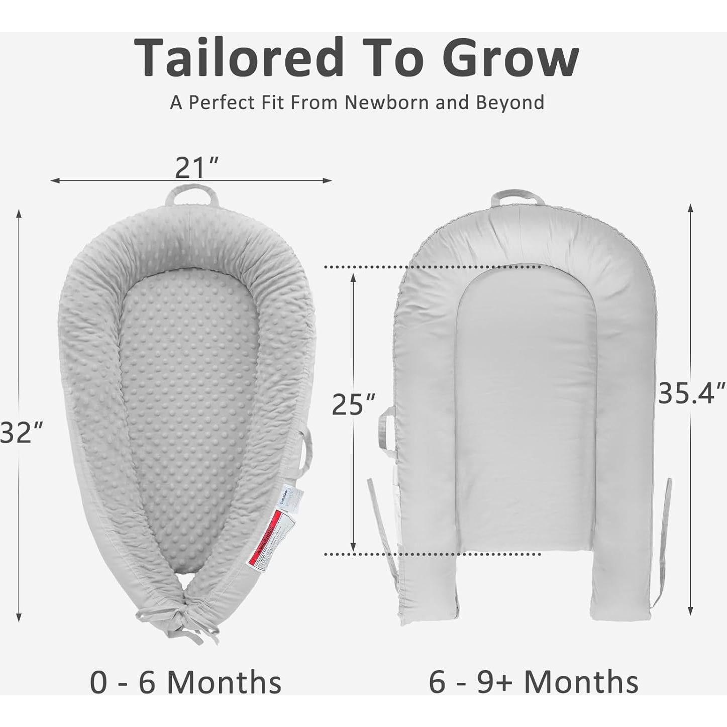 Cojín para Bebés TidlyBear - Nido Suave Algodón Orgánico 0-6 Meses