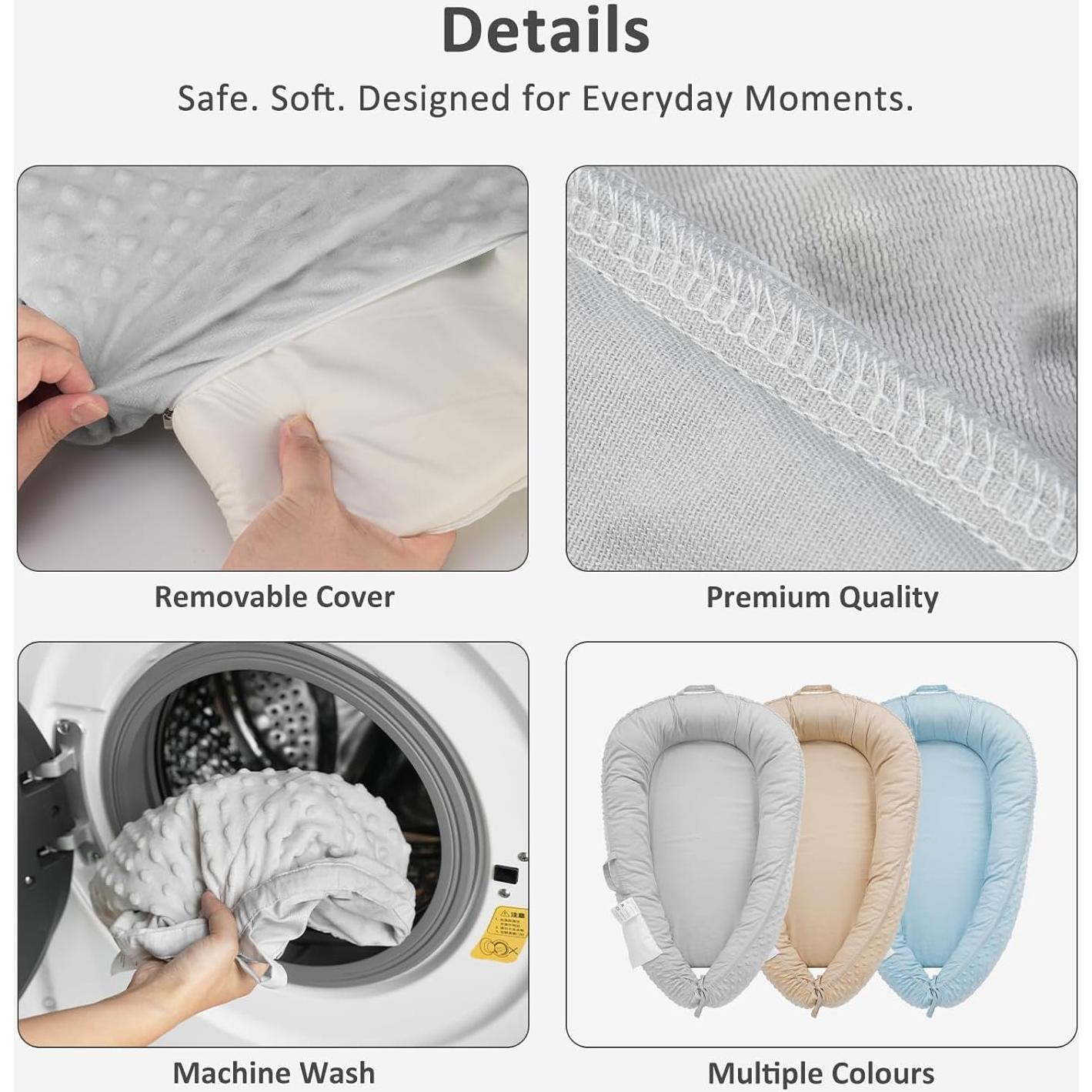 Cojín para Bebés TidlyBear - Nido Suave Algodón Orgánico 0-6 Meses