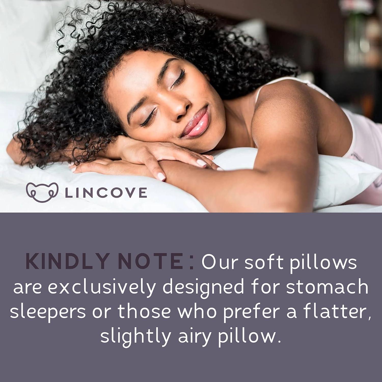 Almohada Lincove 100% Plumón Blanco Canadiense - Estándar Suave (Paquete de 2)