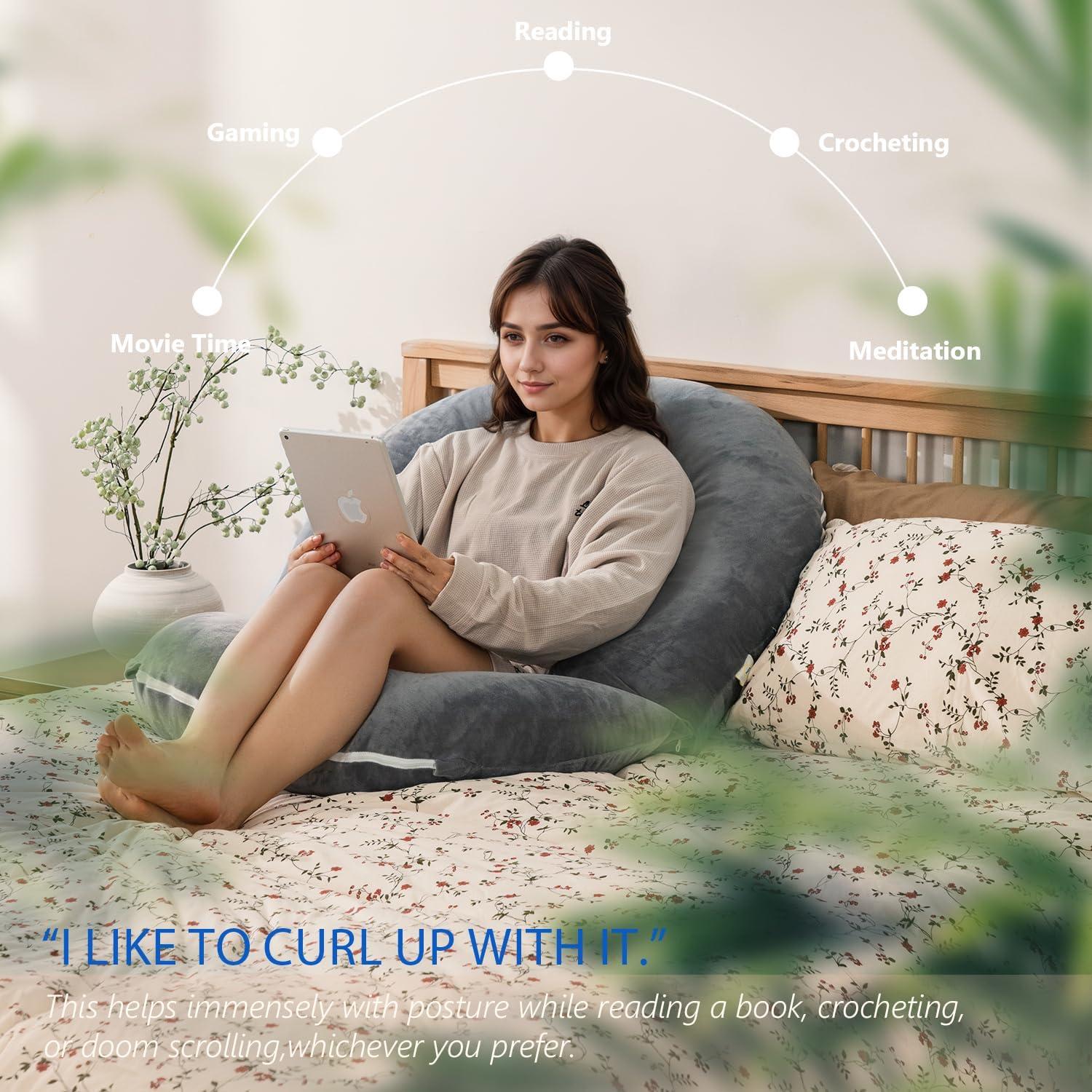 Cojín de Lectura Plegable INSEN para Adultos y Niños - Gris