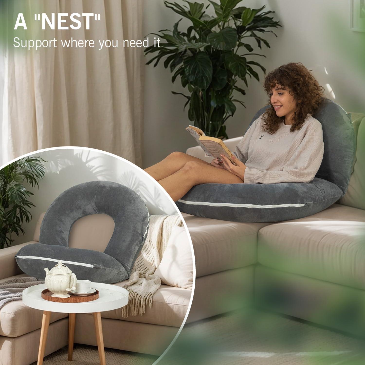 Cojín de Lectura Plegable INSEN para Adultos y Niños - Gris