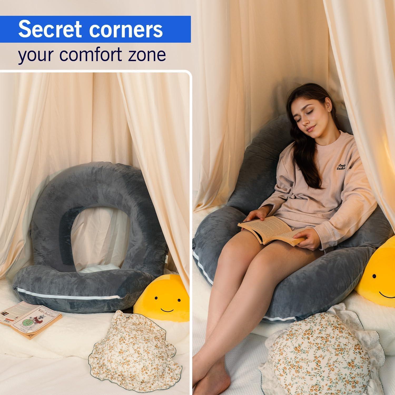 Cojín de Lectura Plegable INSEN para Adultos y Niños - Gris