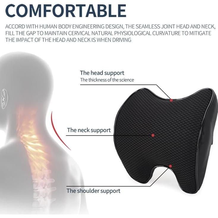 Almohada de Cuello Ovyuzhen Ergonómica Espuma de Memoria Negra