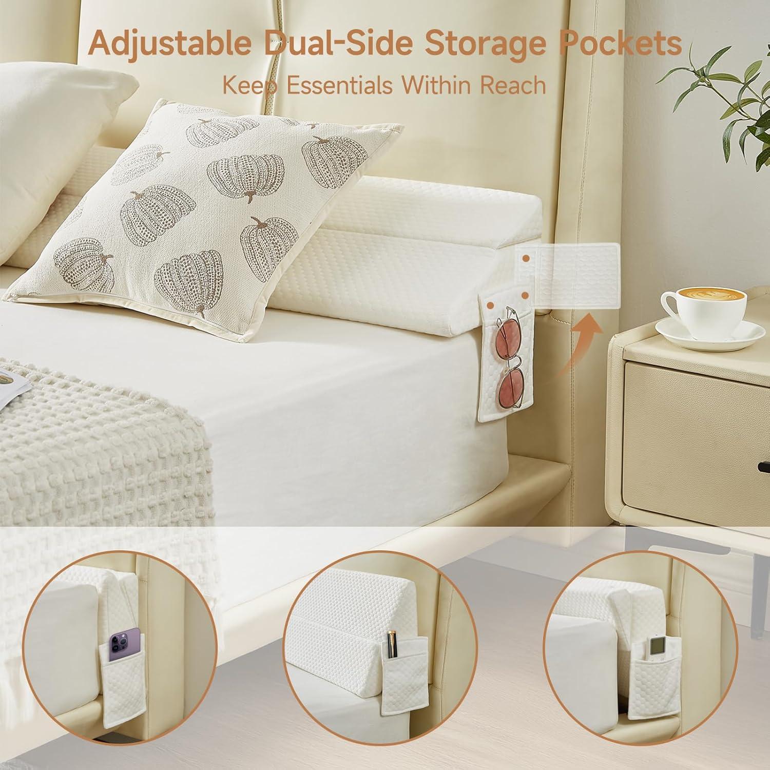 Cojín de Cuña Convertible King PORODM - Espuma Lavable 193x25.4 cm