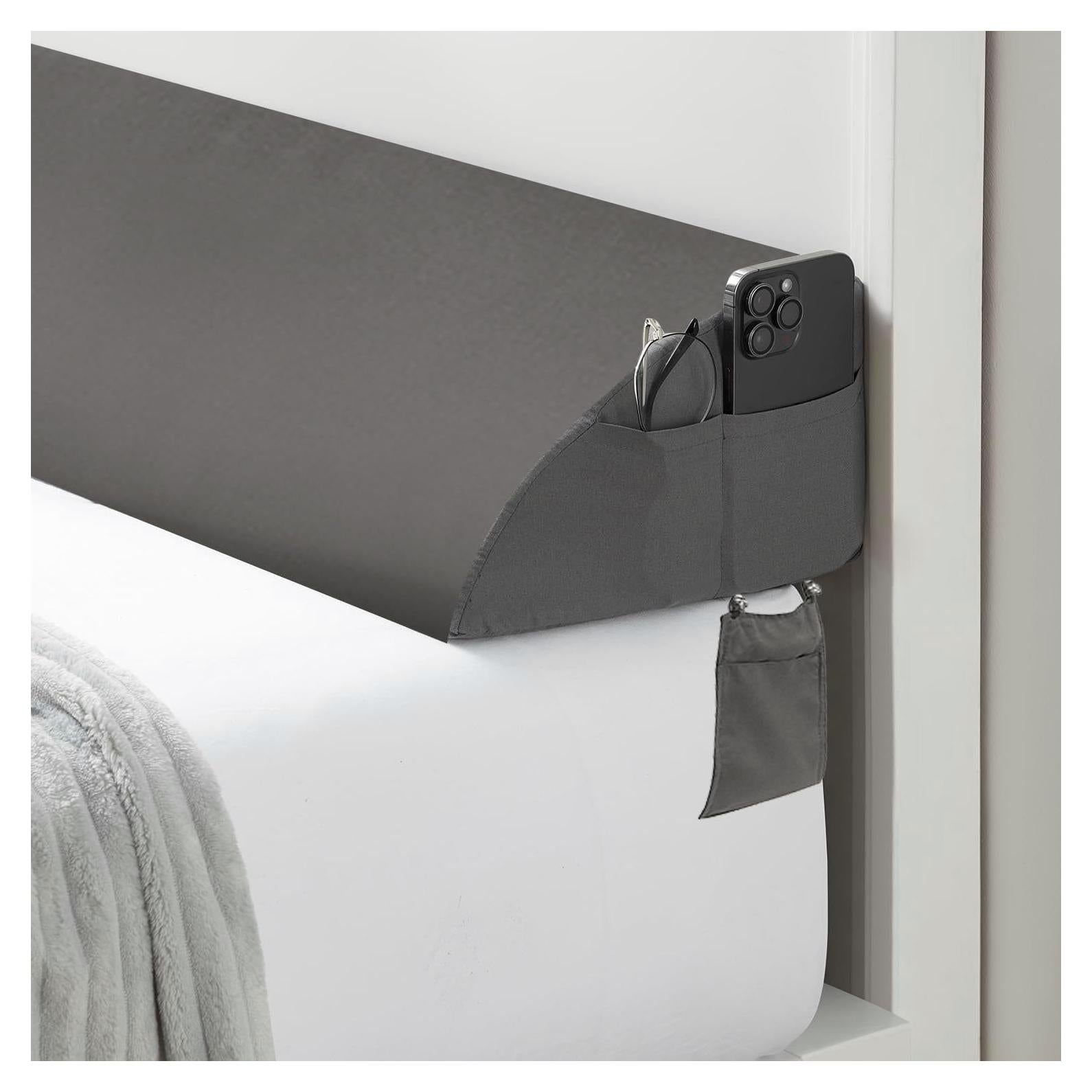 Cojín de Cabeza Cuña DiLuxy Gris 152cm con 2 Bolsillos