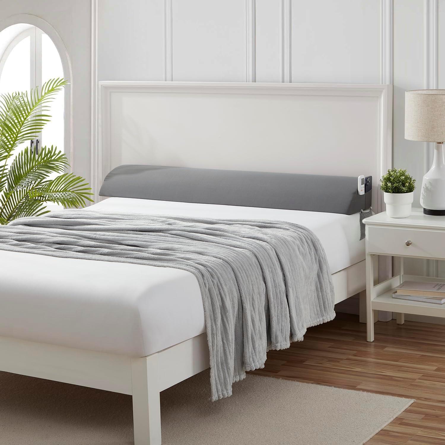 Cojín de Cabeza Cuña DiLuxy Gris 152cm con 2 Bolsillos