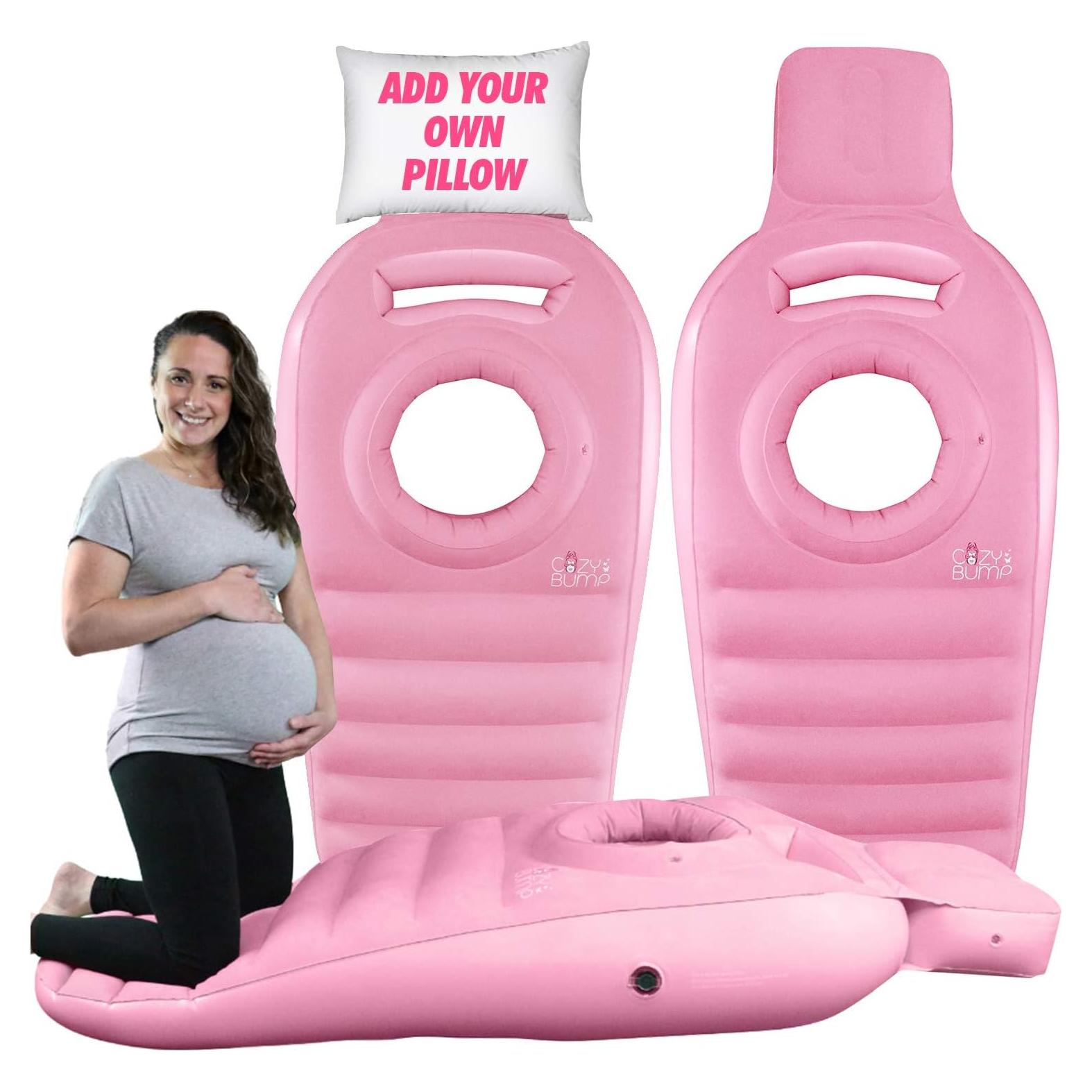 Almohada de Embarazo Cozy Bump Rosa 100% Algodón para Dormir