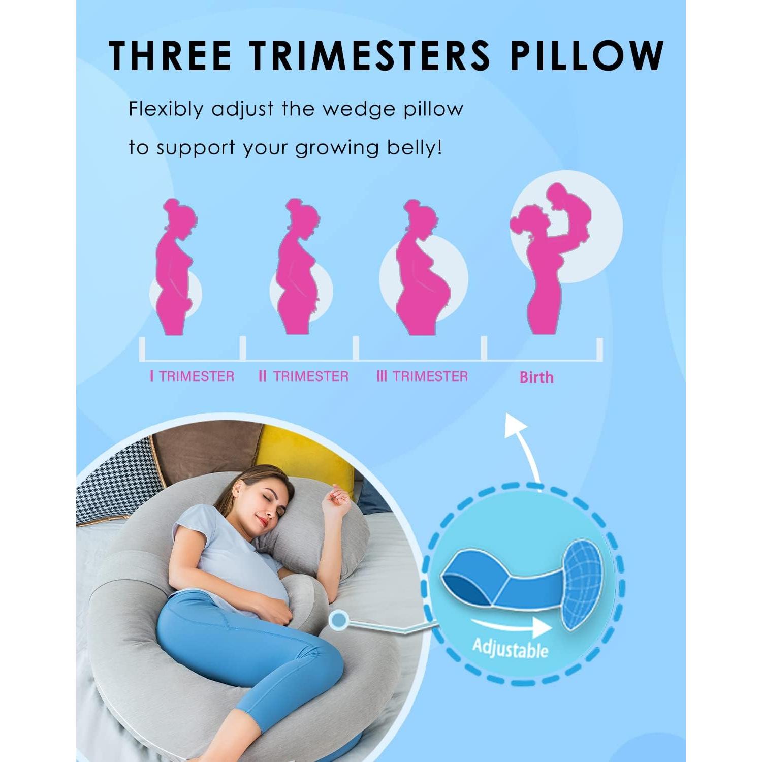 Almohada de Embarazo QUEEN ROSE 152.4 cm Ergonomica Gris