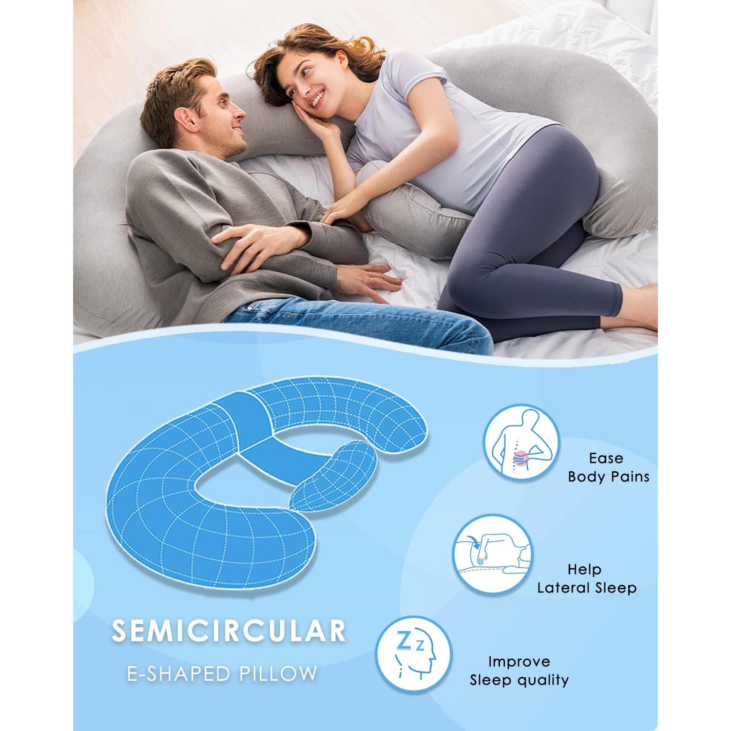 Almohada de Embarazo QUEEN ROSE 152.4 cm Ergonomica Gris