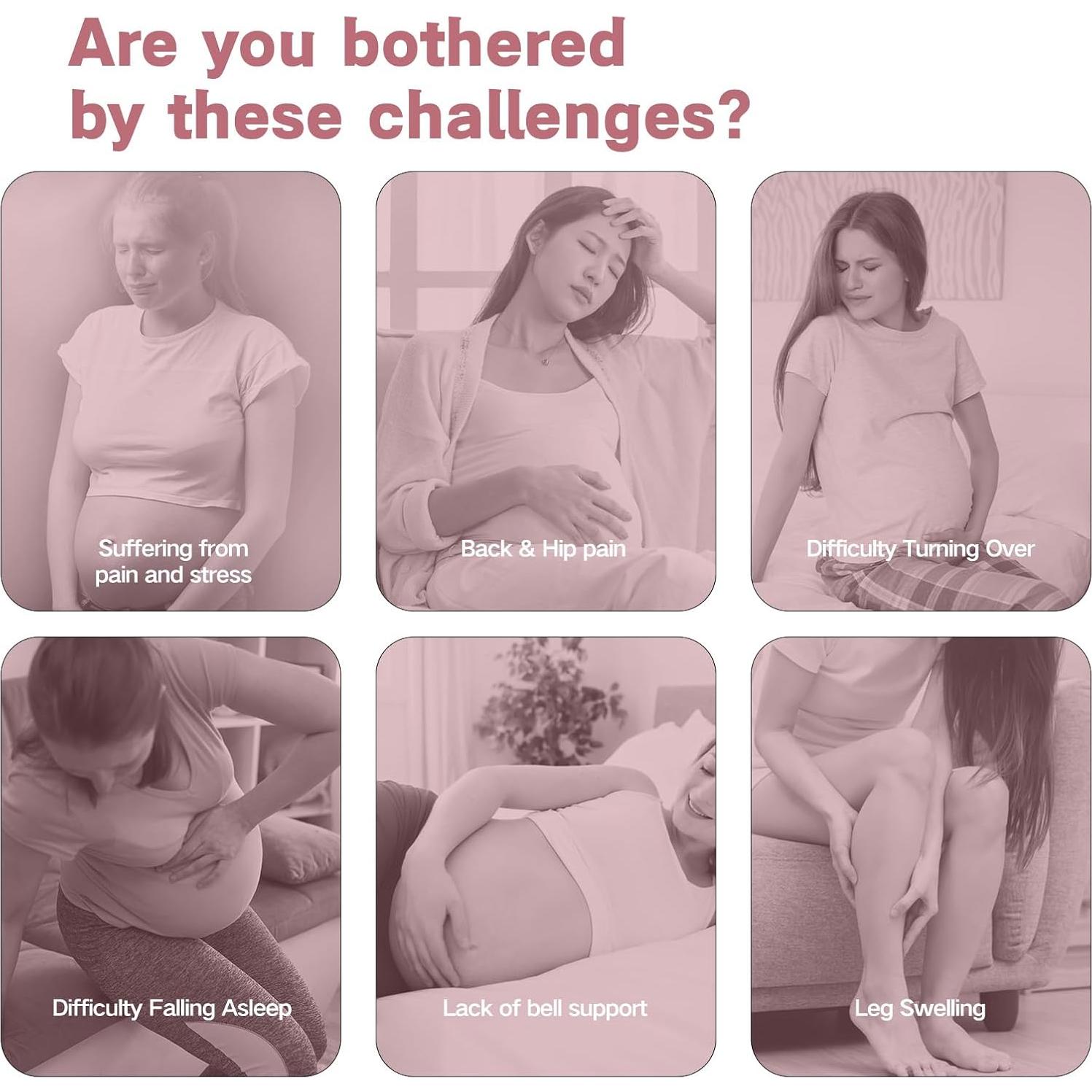 Cojín de Embarazo SEEDNUR Forma de G Ajustable Gris