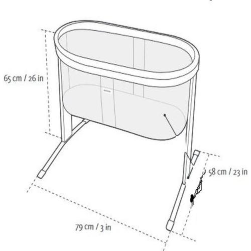 Cuna BabyBjörn Blanca 79x58x66 cm con Colchón 36x71 cm
