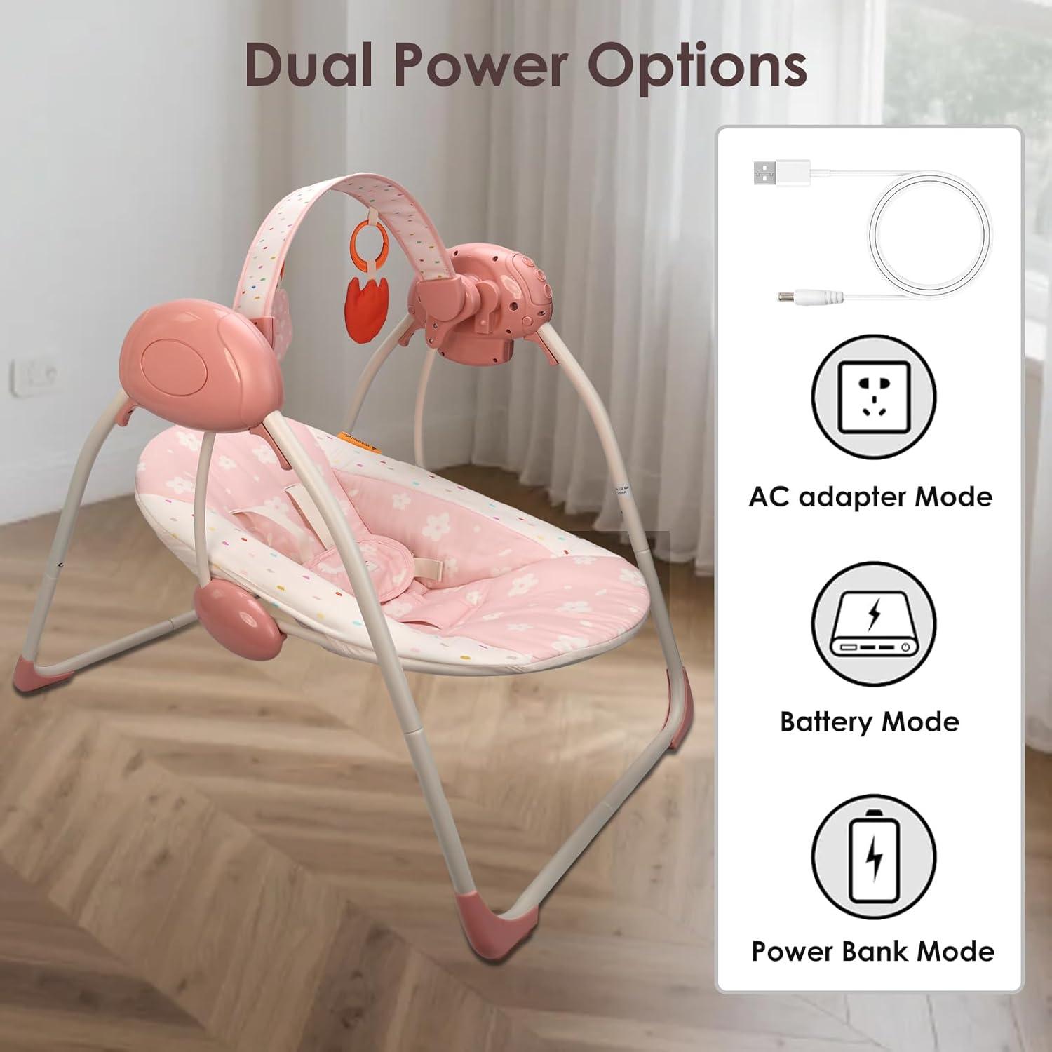 Columpio Portátil Tiny Marvels Blush Bloom 0-9 Meses 2.7-4.1 kg