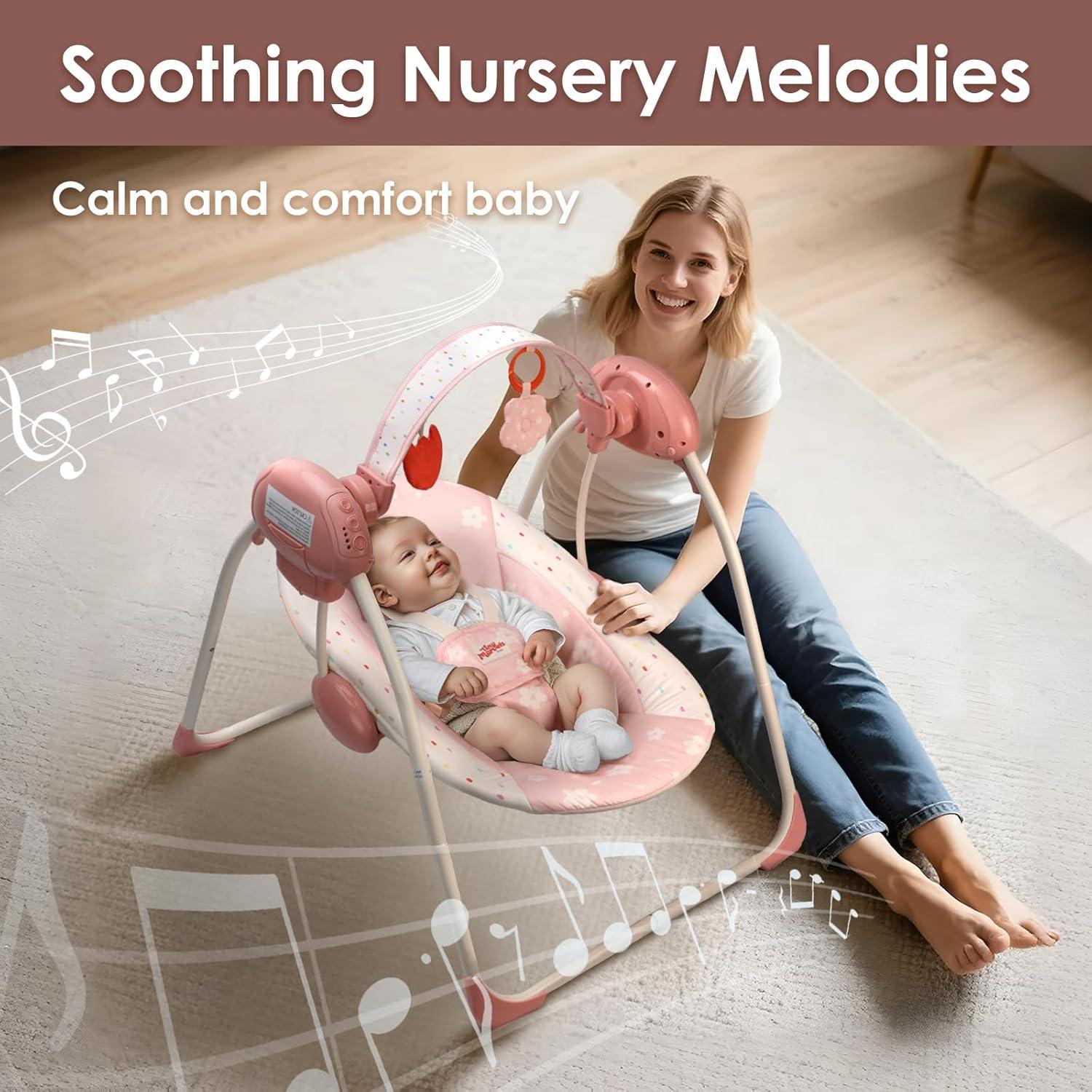 Columpio Portátil Tiny Marvels Blush Bloom 0-9 Meses 2.7-4.1 kg