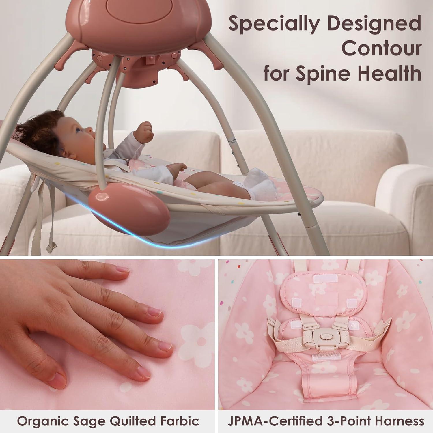 Columpio Portátil Tiny Marvels Blush Bloom 0-9 Meses 2.7-4.1 kg