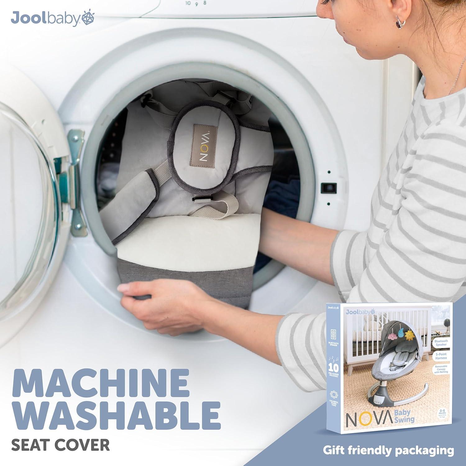 Balanceo Infantil Motorizado Jool Baby Nova Gris - Bluetooth, 10 Melodías