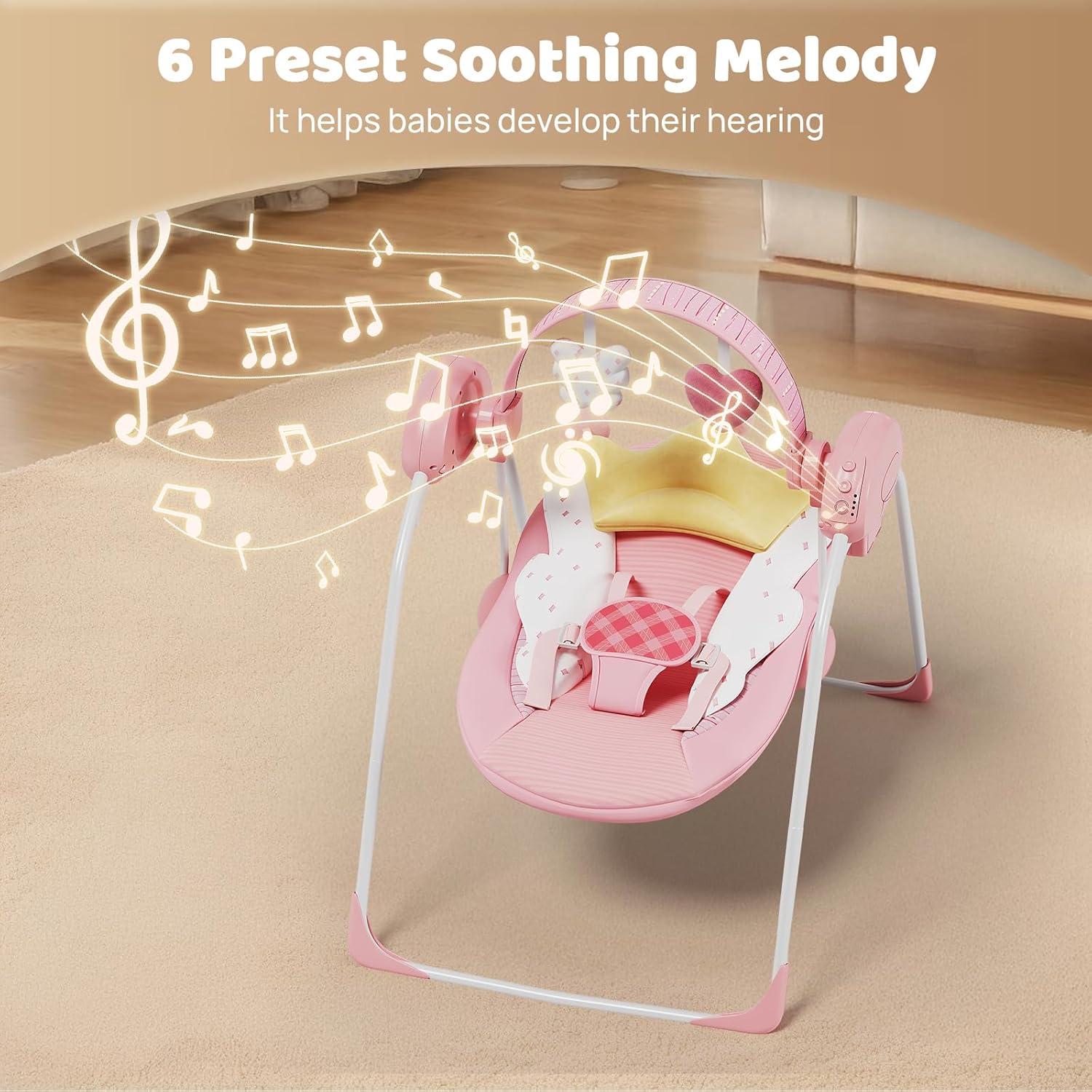 Columpio portátil para bebés Princesa Ángel 0-9 meses 9 kg