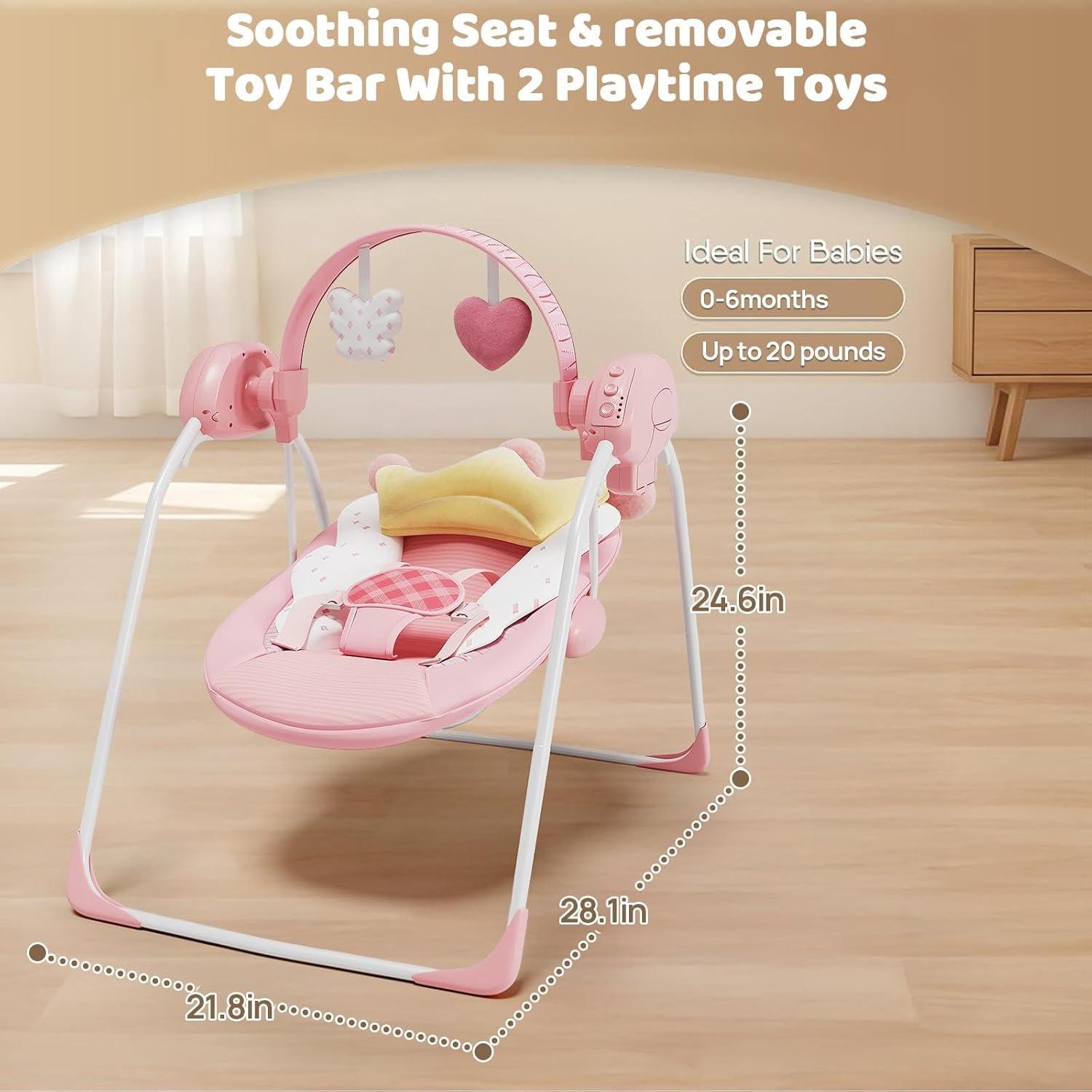 Columpio portátil para bebés Princesa Ángel 0-9 meses 9 kg