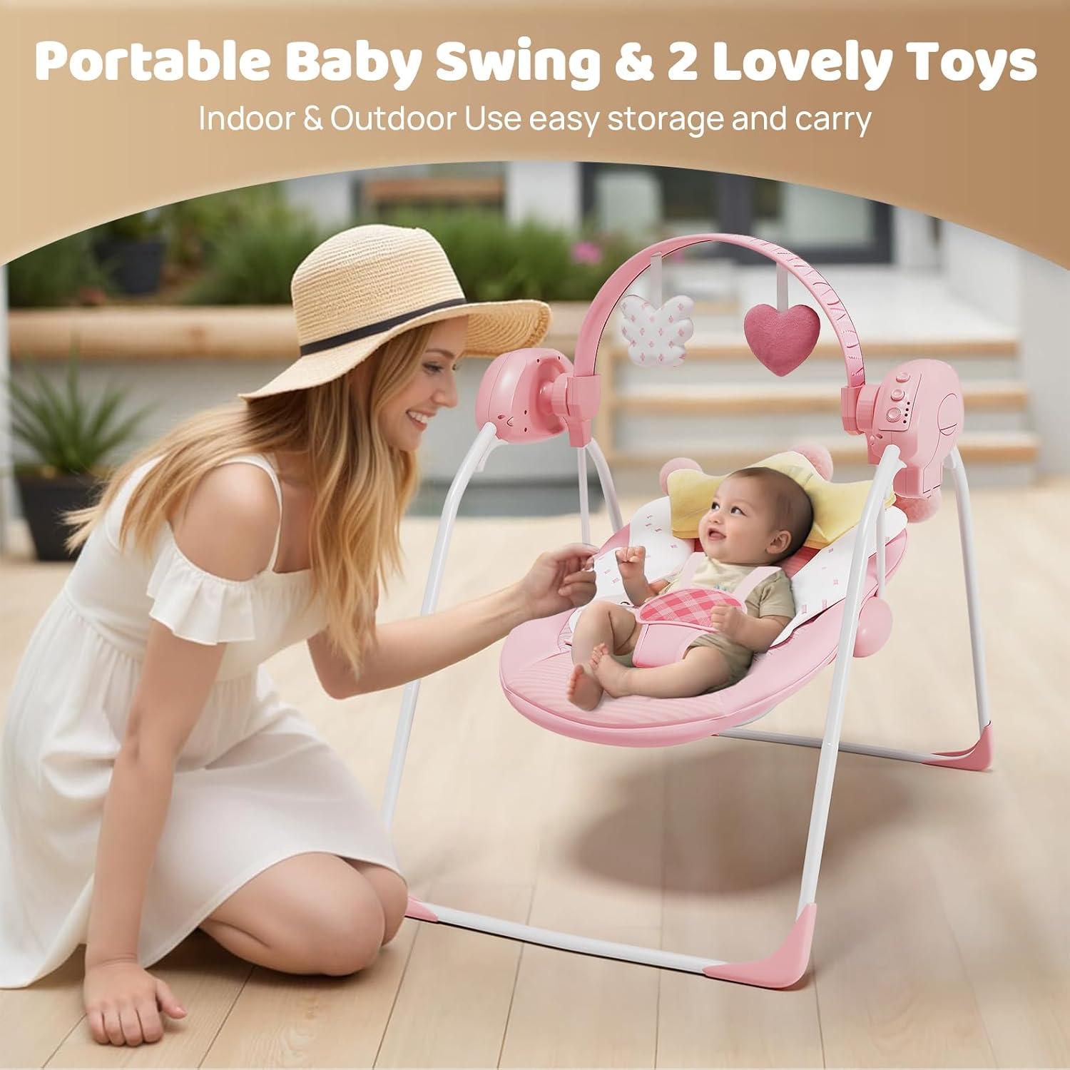 Columpio portátil para bebés Princesa Ángel 0-9 meses 9 kg