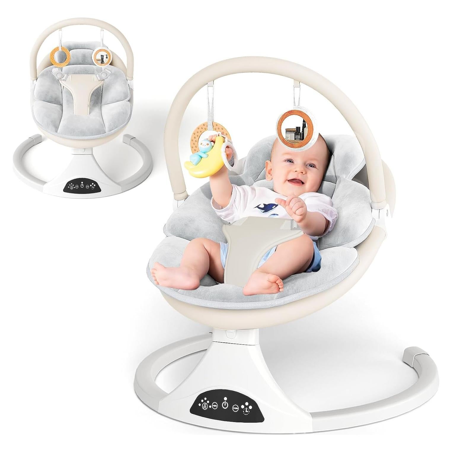 Columpio Eléctrico para Bebés - 5 Velocidades, Control Remoto