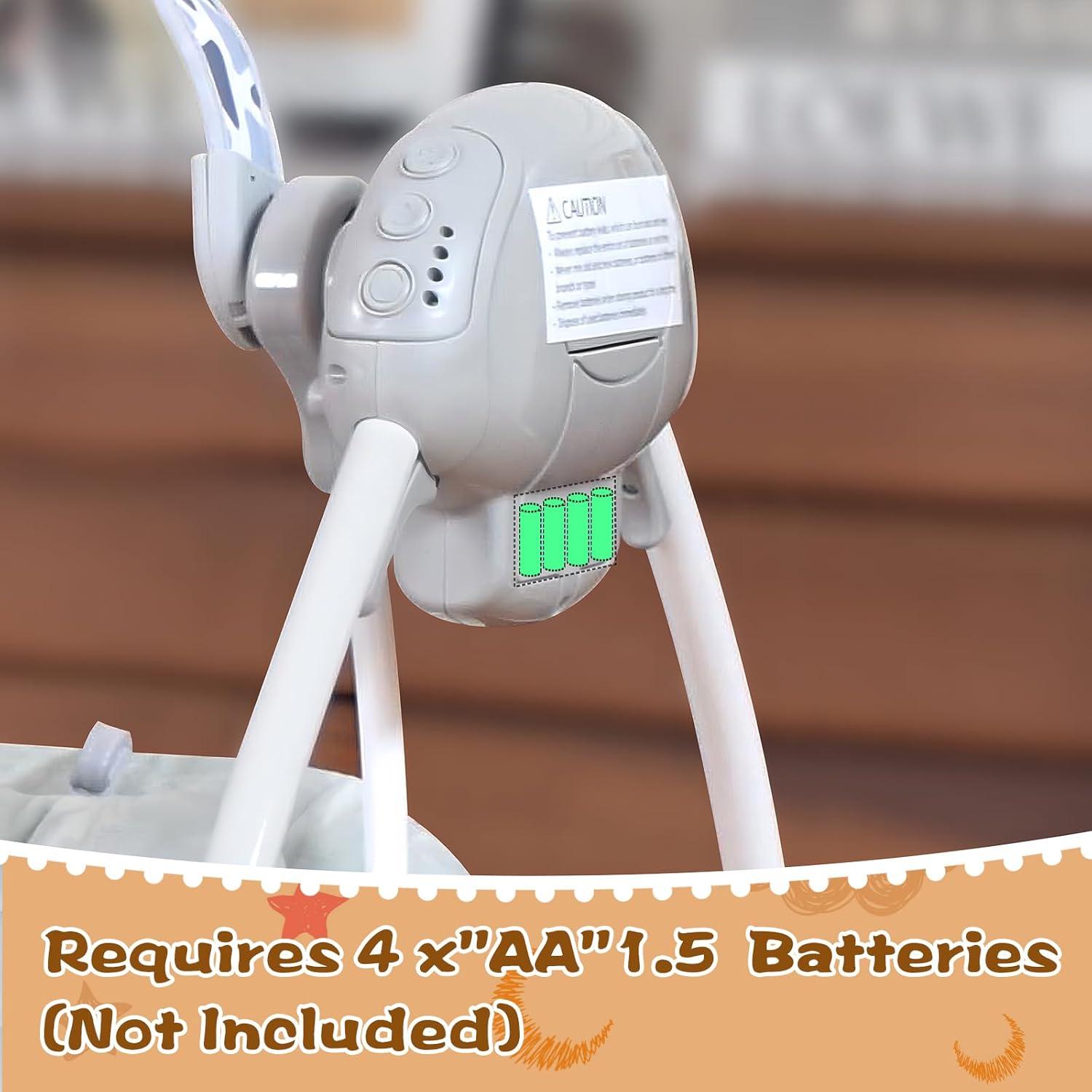 Hamaca Eléctrica para Bebés AskCat Gris 0-9 Meses 9 kg