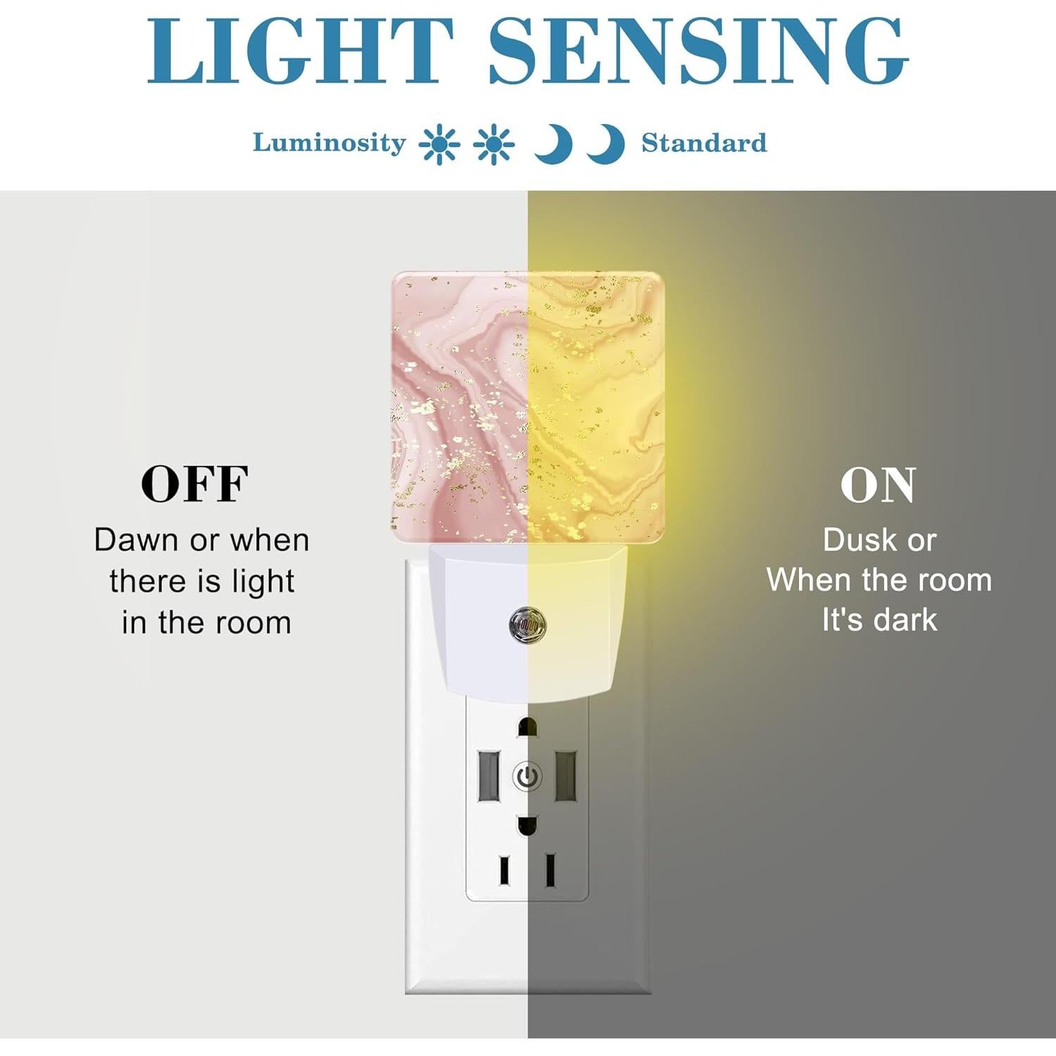 Luz Nocturna LED Uiaoiais Mármol Líquido Dorado 8.89 cm