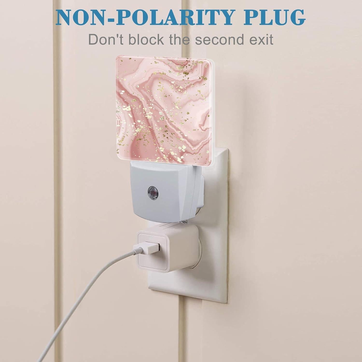 Luz Nocturna LED Uiaoiais Mármol Líquido Dorado 8.89 cm