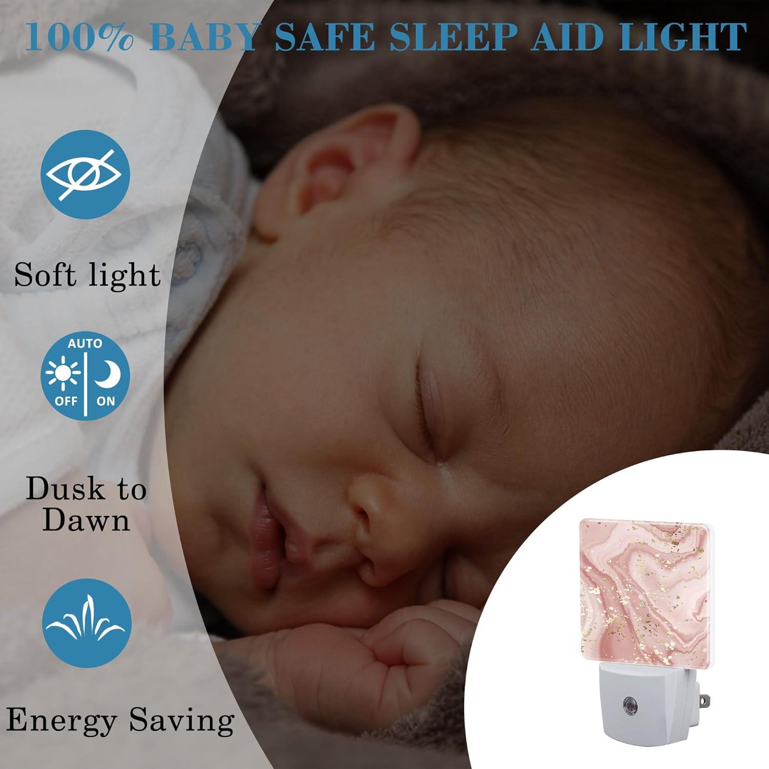 Luz Nocturna LED Uiaoiais Mármol Líquido Dorado 8.89 cm