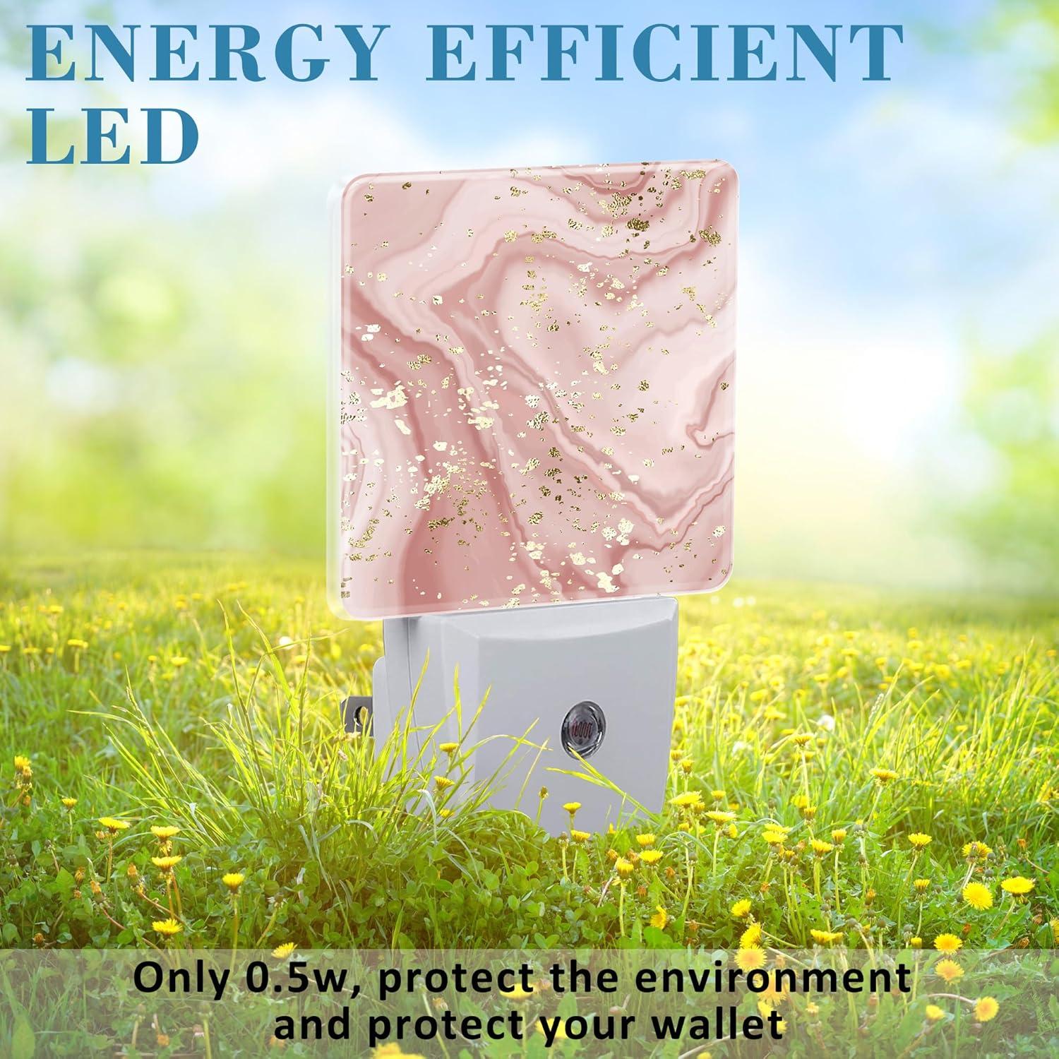 Luz Nocturna LED Uiaoiais Mármol Líquido Dorado 8.89 cm