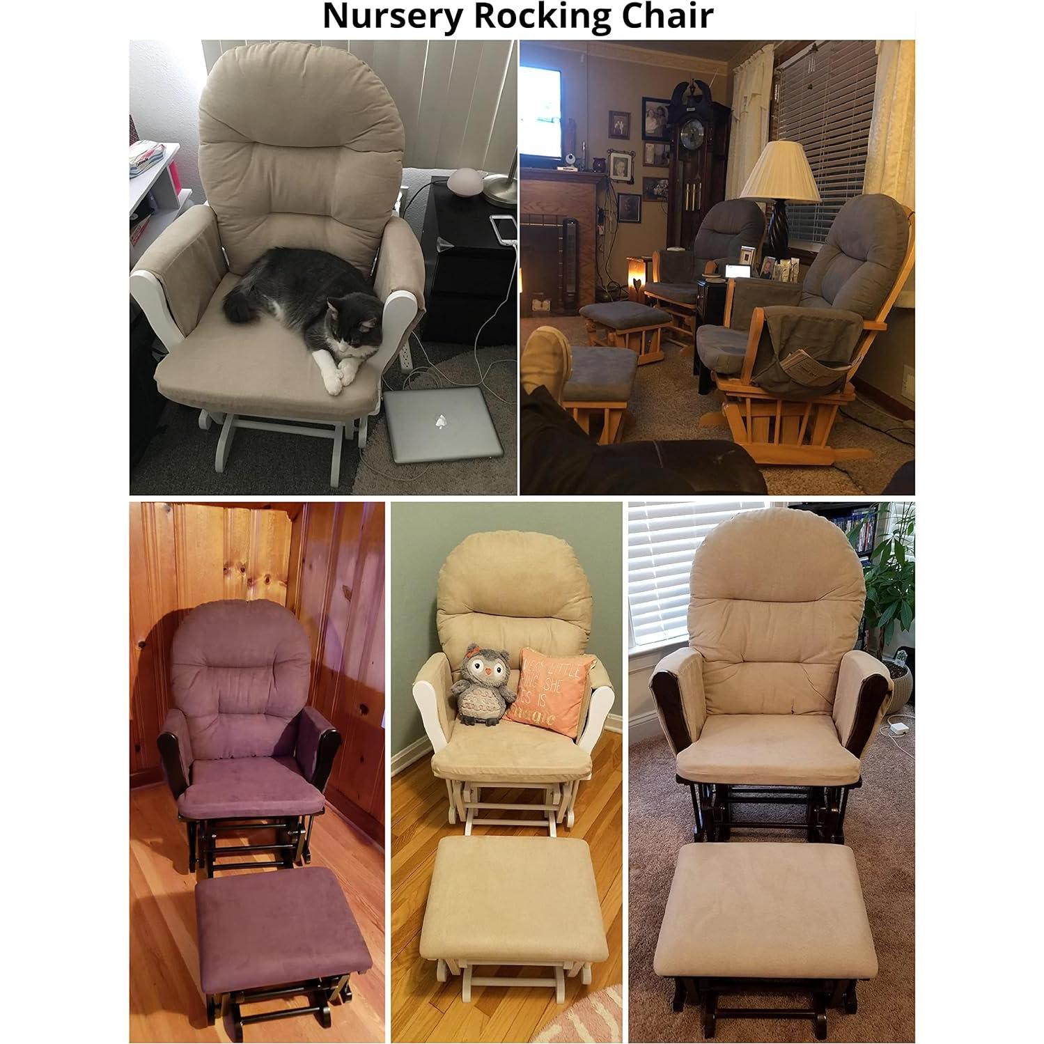 Conjunto Glider y Ottoman Naomi Home - Silla de Lactancia Blanca