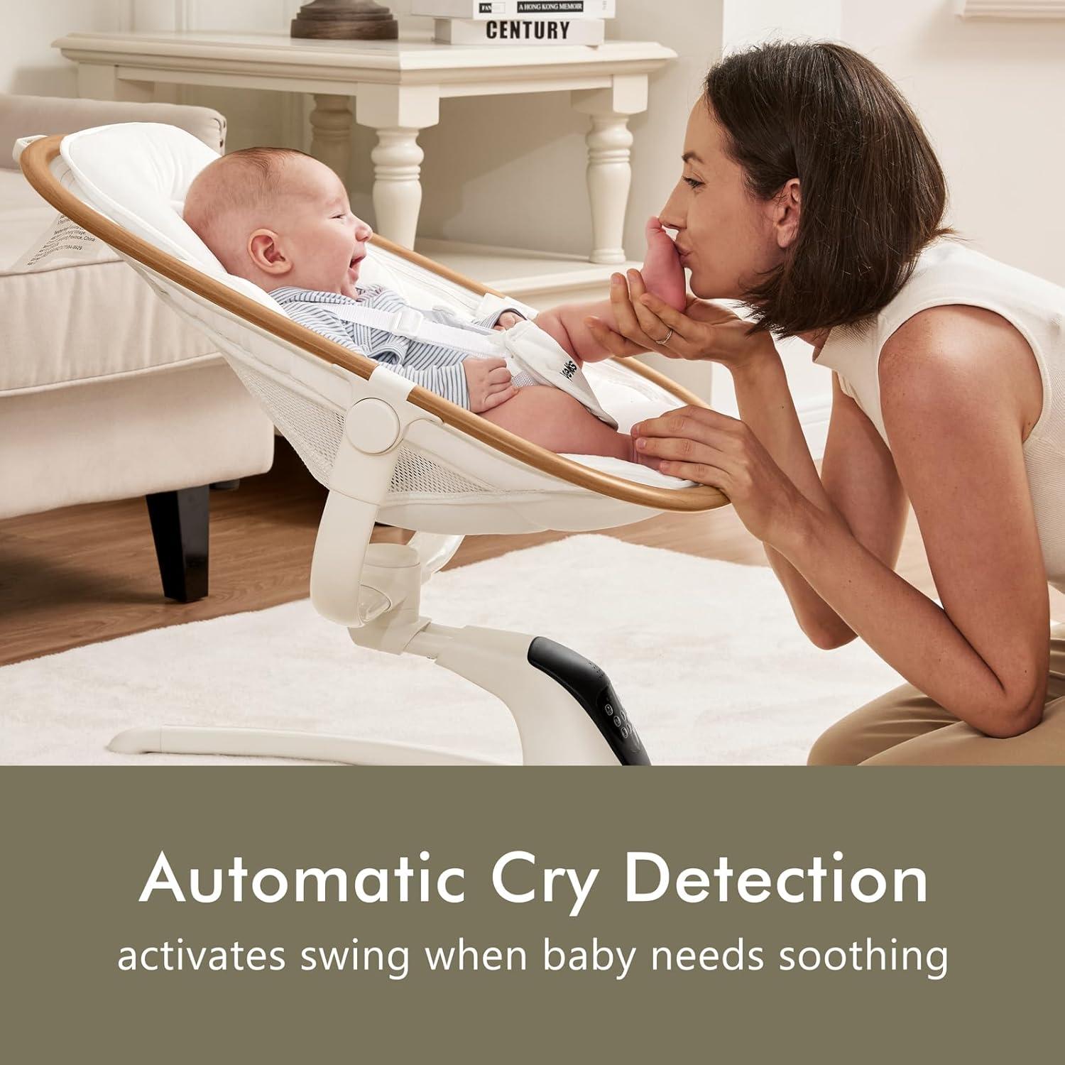 Columpio Eléctrico Angelbliss para Bebés con Detección de Llanto