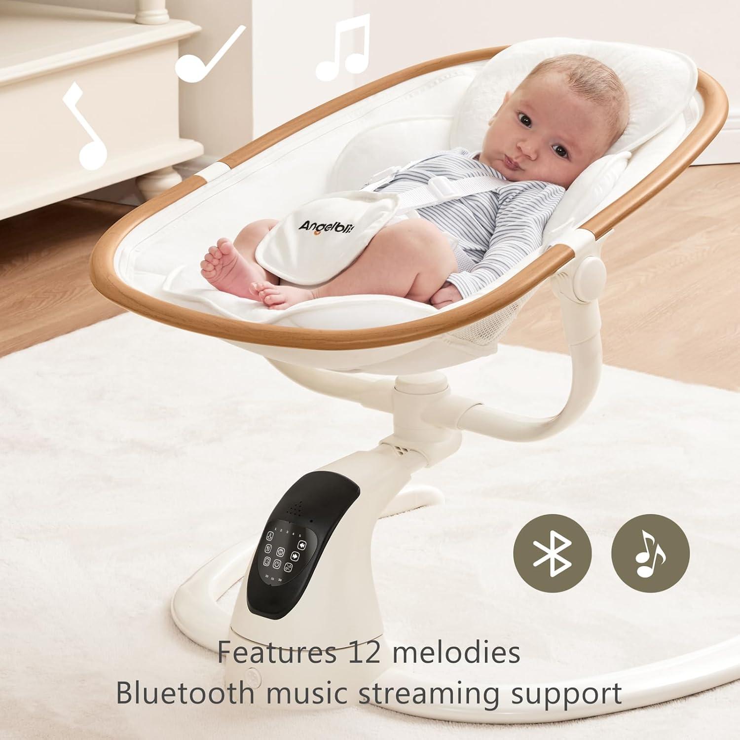 Columpio Eléctrico Angelbliss para Bebés con Detección de Llanto