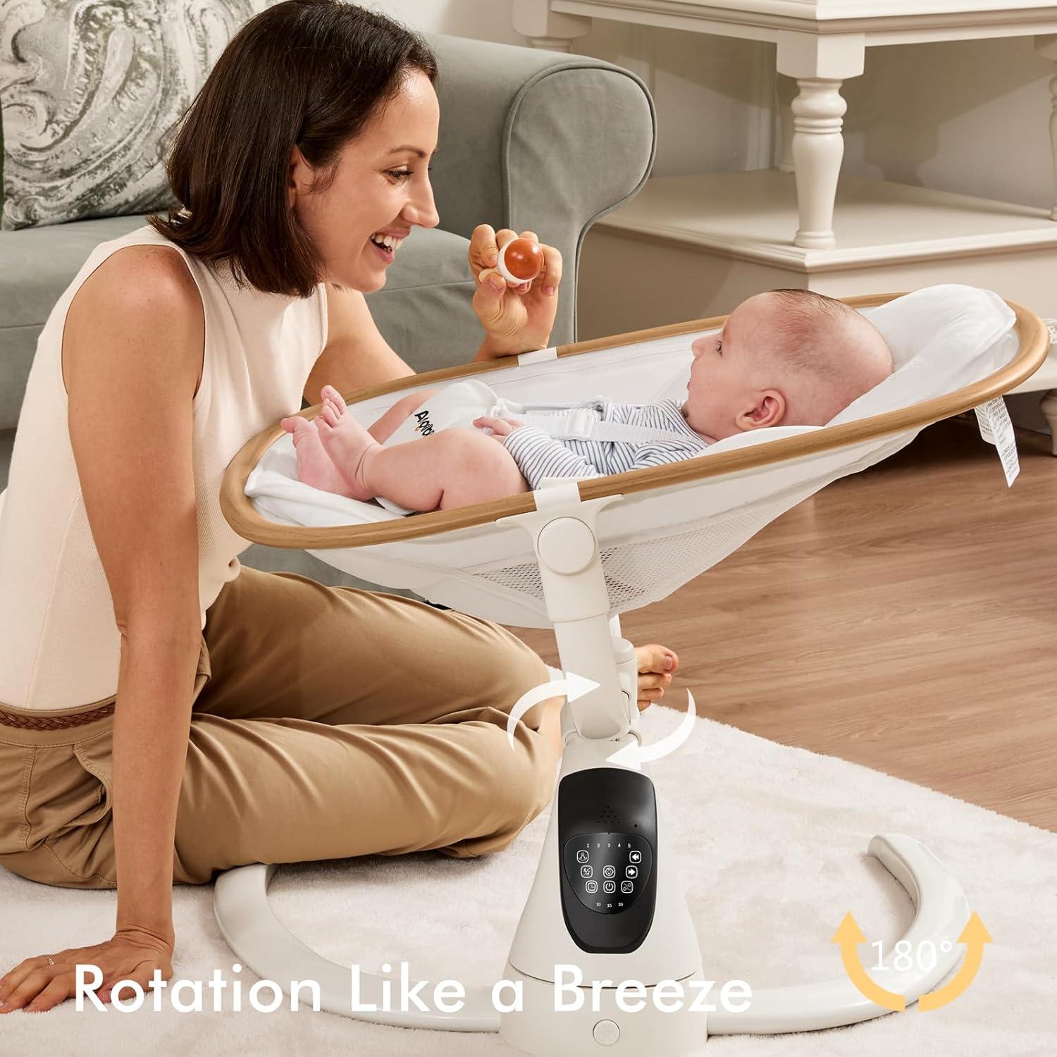 Columpio Eléctrico Angelbliss para Bebés con Detección de Llanto