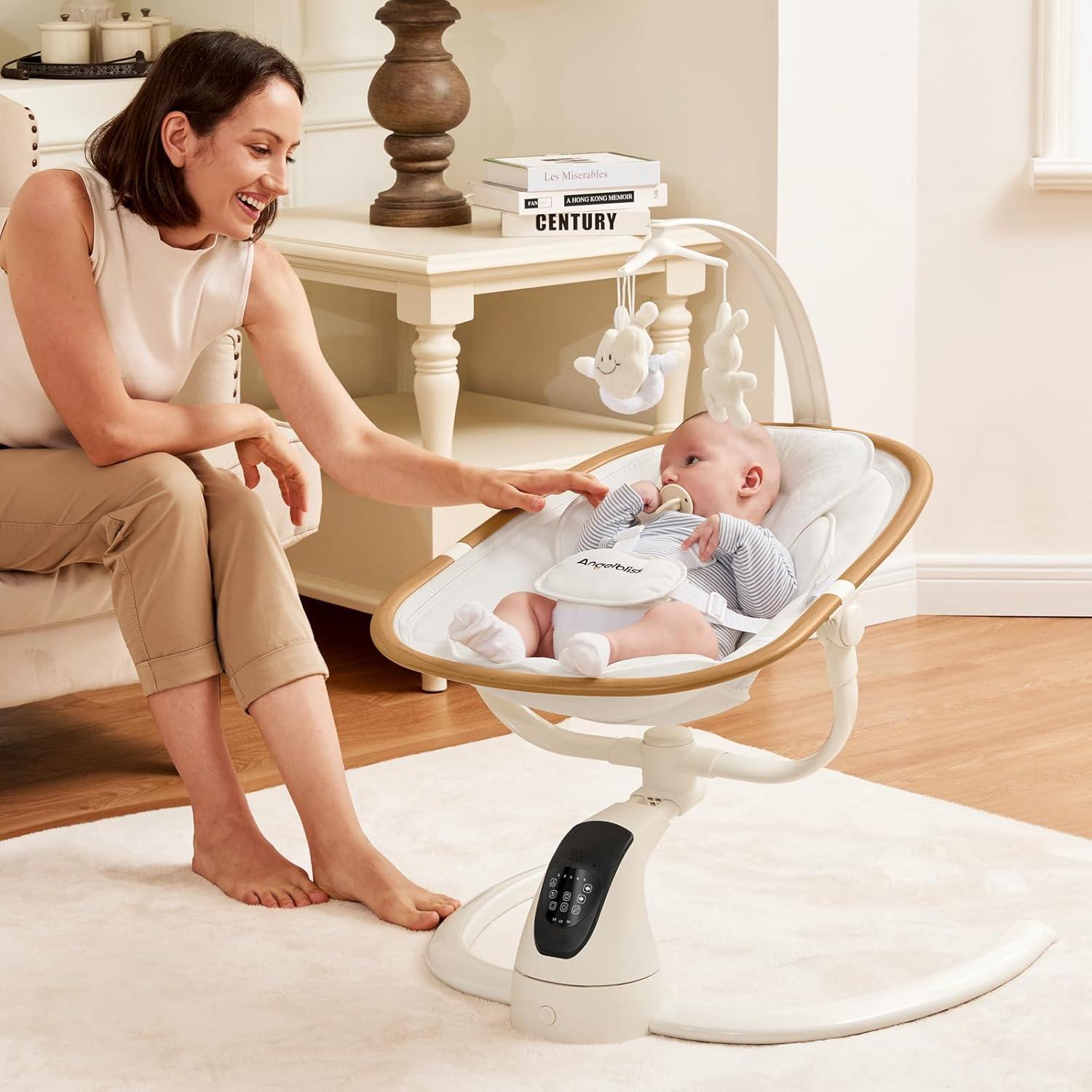 Columpio Eléctrico Angelbliss para Bebés con Detección de Llanto
