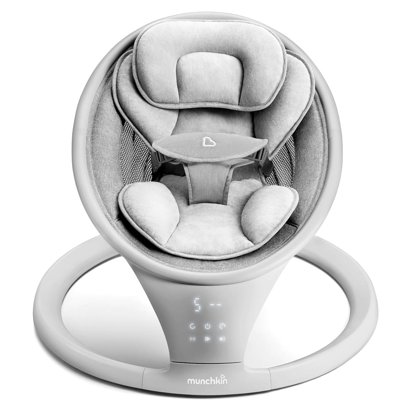 Columpio de Bebé Munchkin con Vibración y Bluetooth - Gris