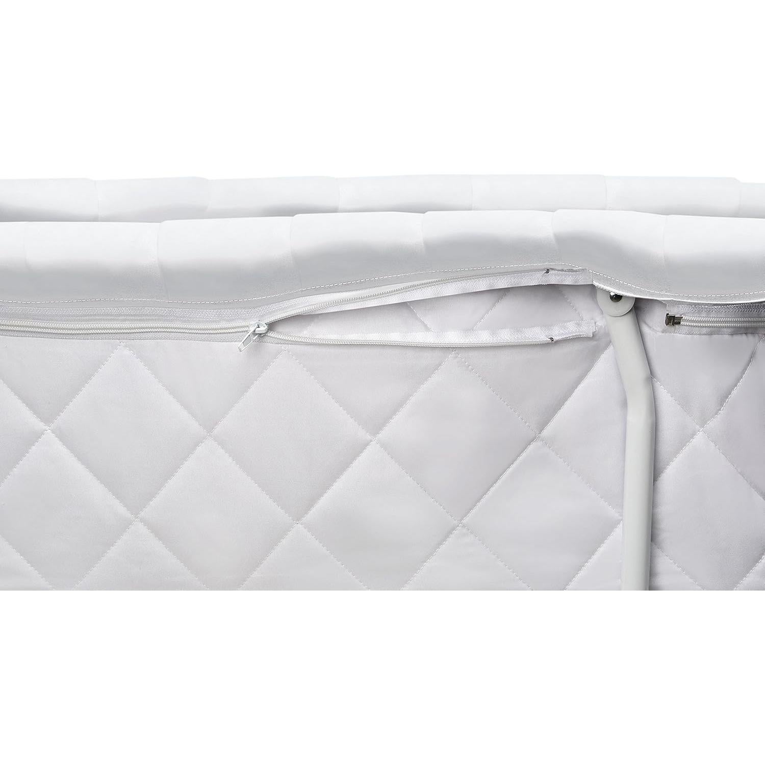 Cuna mecedora Badger Basket Wishes blanca con dosel y almohadilla