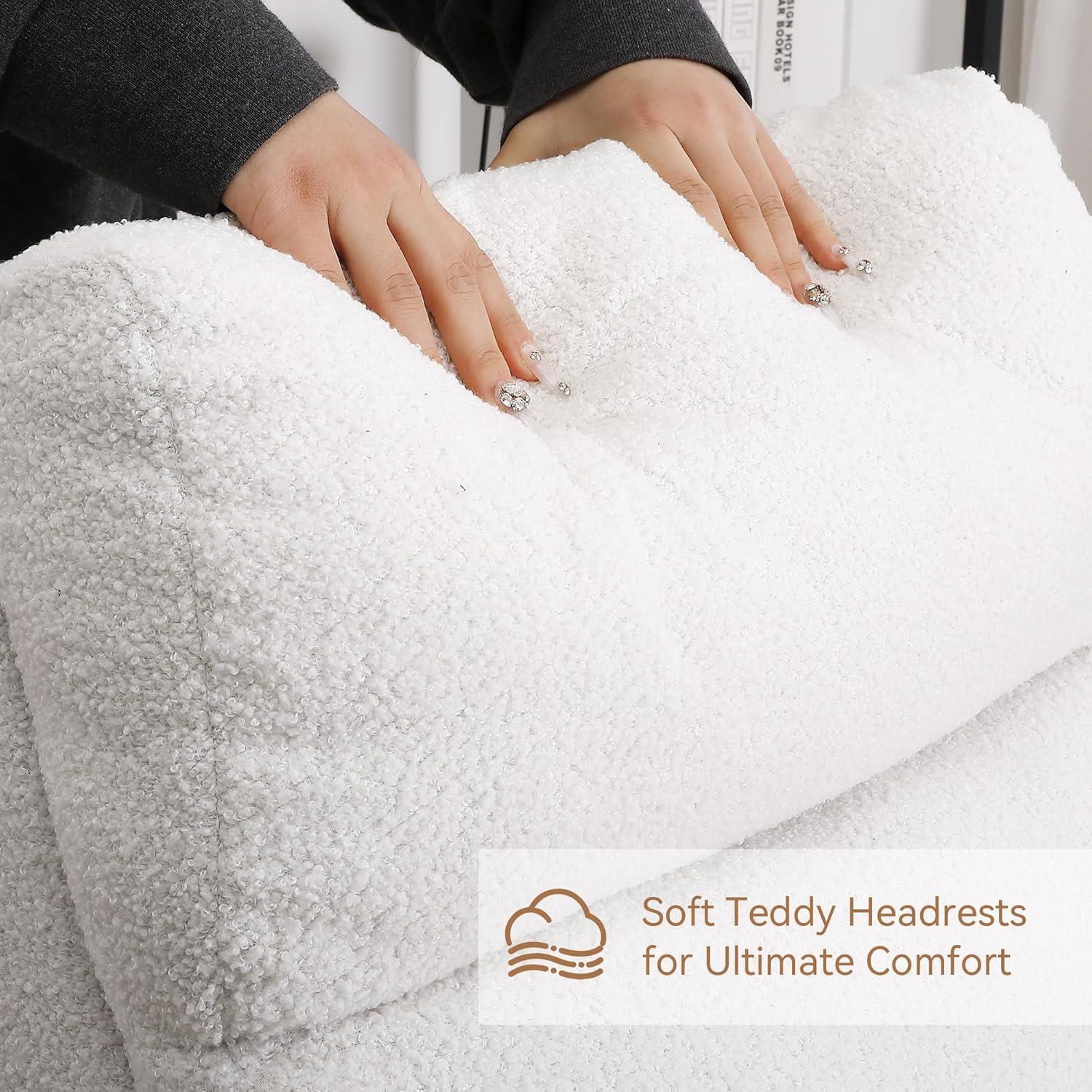 Silla Mecedora HCHAIRH Blanca Teddy para Nursery y Sala